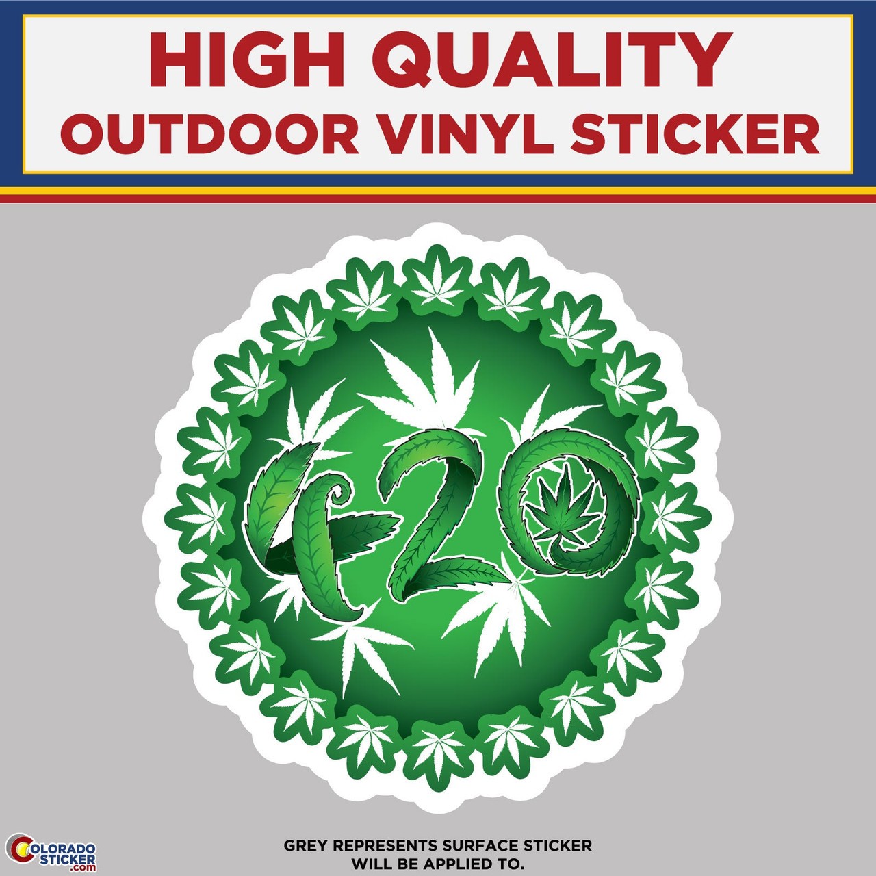 420 Circle Pot Leaf, High Quality Vinyl Stickers