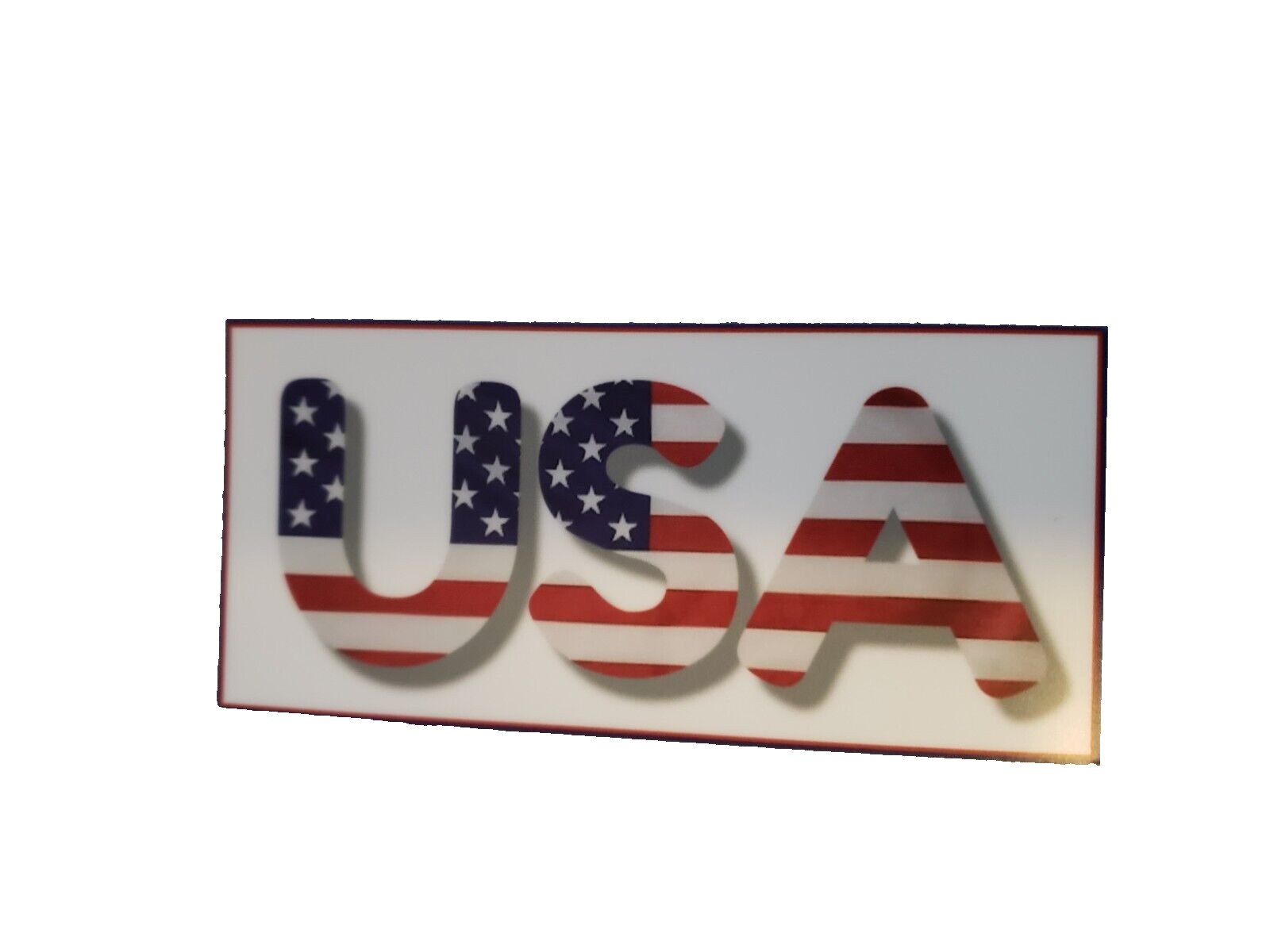 USA white vinyl sticker 4in x 2in