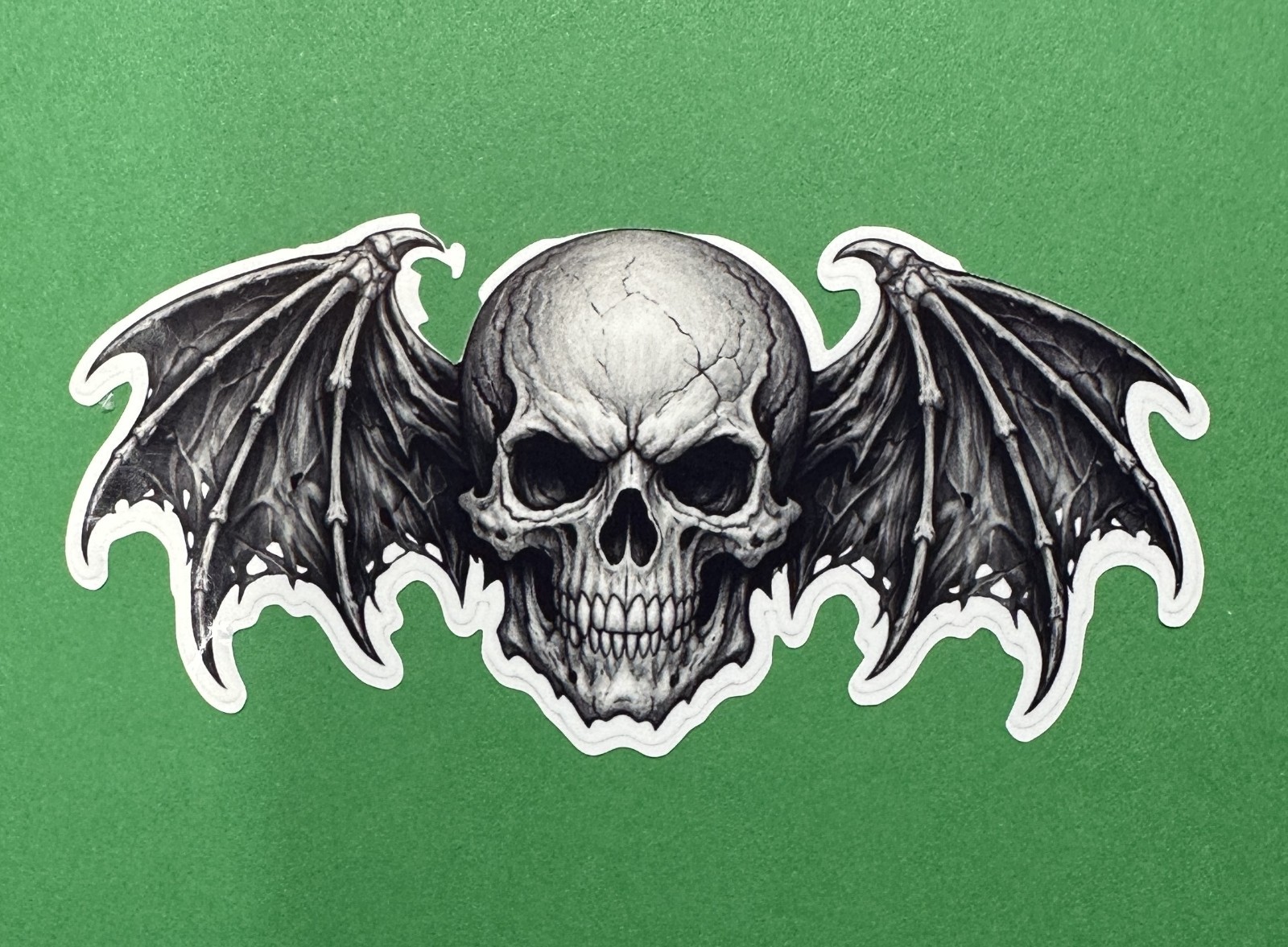 3×1.5 inch Bat Wing Skull Gothic Vinyl Sticker Dark Horror Skull Decal