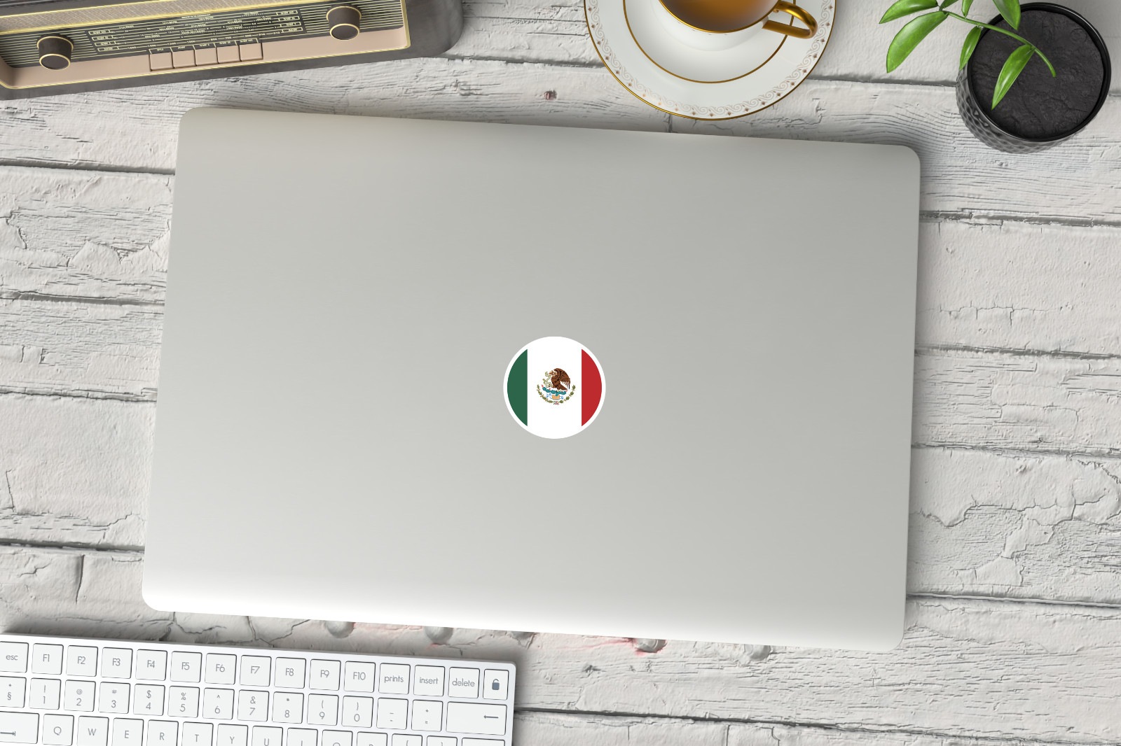 NEW – Set of 20 – Round Vibrant Mexico Flag Sticker – Durable Vinyl Decal