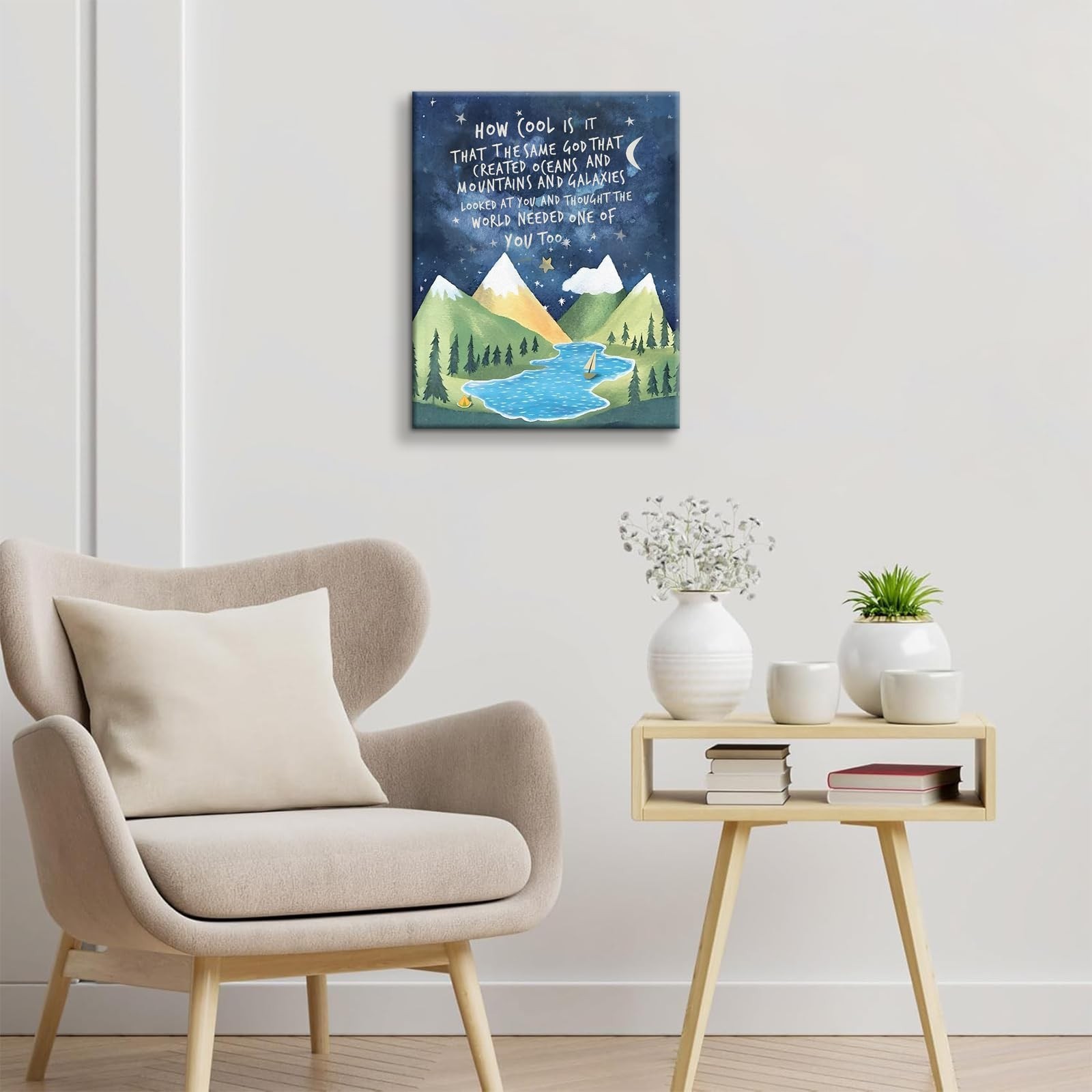 Inspirational Quotes Canvas Wall Art Nursery Wall Decor Christian Paintings P…