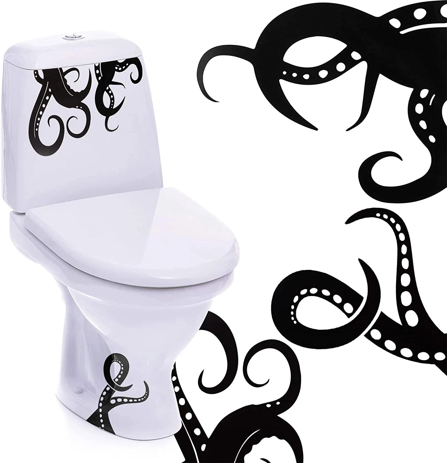 15 Pieces Kraken Octopus Toilet Tentacles Wall Decals Sticker Octopus Toil