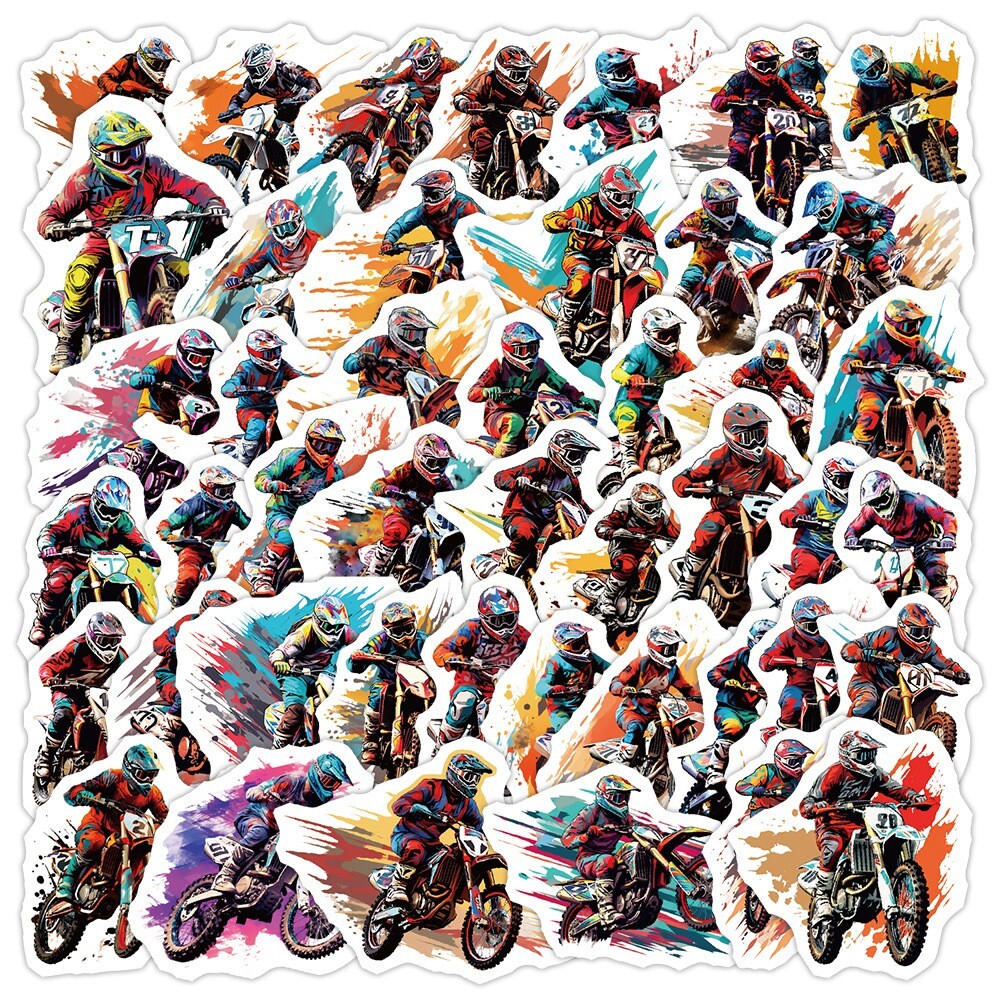 50 Pcs Stickers Off-road Motorcycle Dirt Bike Luggage Skateboard Phone Laptop