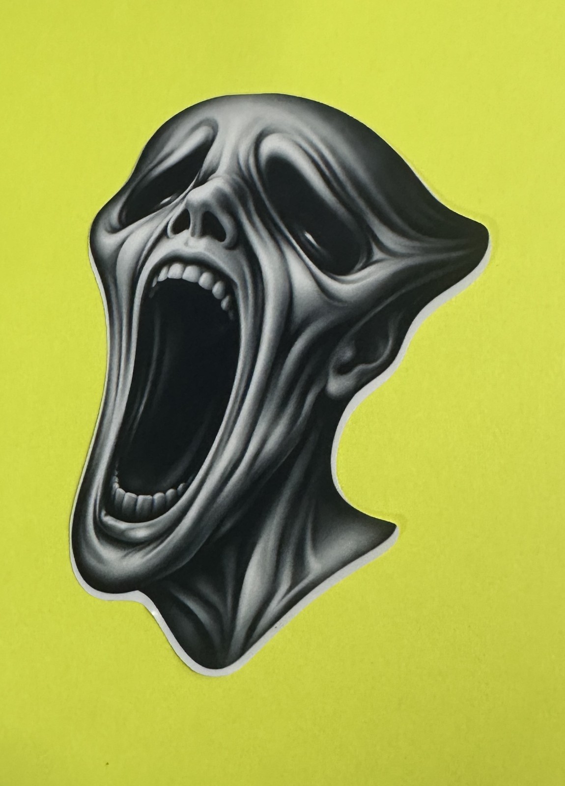 3 inch Screaming Ghost Face Horror Vinyl Sticker Creepy Halloween Decal