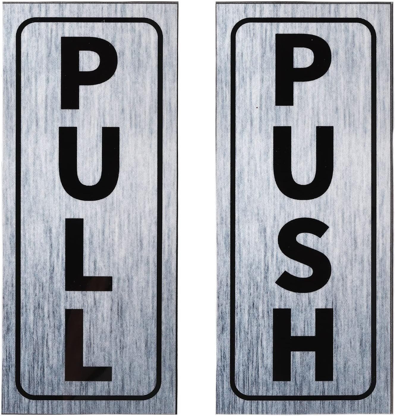 Push Pull Door Sign, 1 Set 2"x5" PVC Self-Adhesive Waterproof Vertical Pull Push