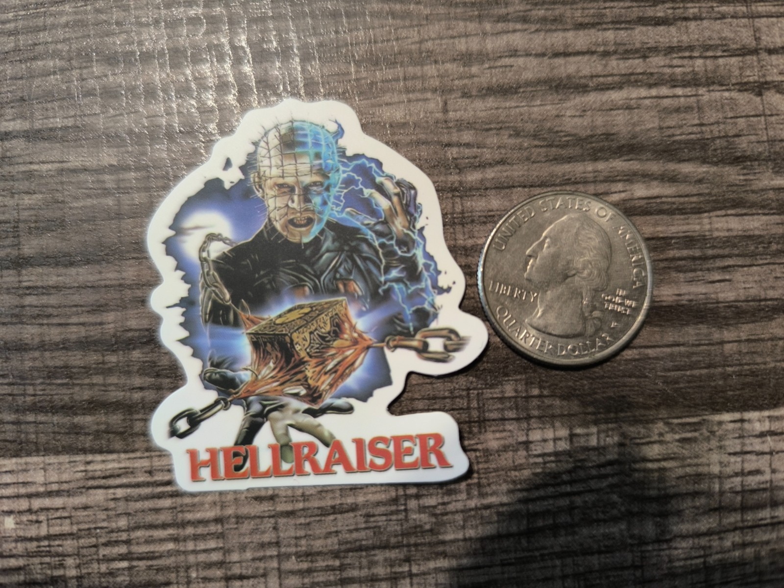 Hellraiser Pinhead w Puzzle Box Sticker Horror Pin Head Hell Raiser Creepy Scary