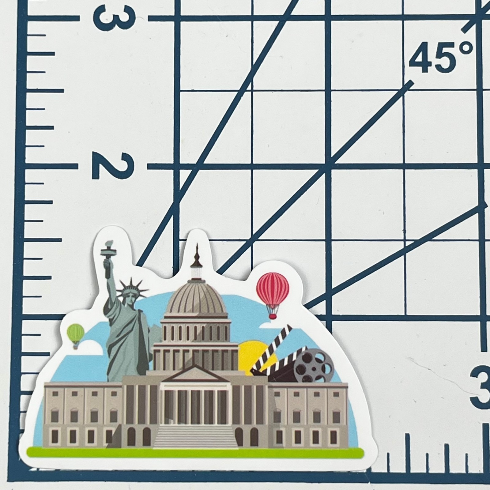 USA Landmarks Vinyl Sticker Statue Of Liberty Capitol Souvenir Travel Gift