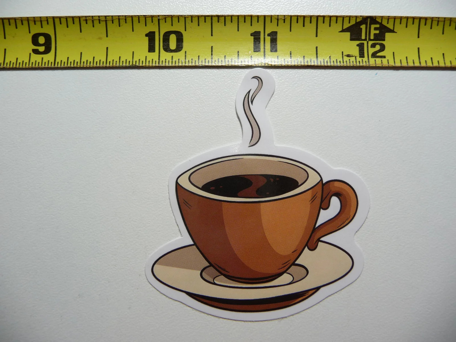 COFFEE CUP STEAM DISH SMALL STICKER DECAL BEVERAGE MORNING WAKE UP FUN