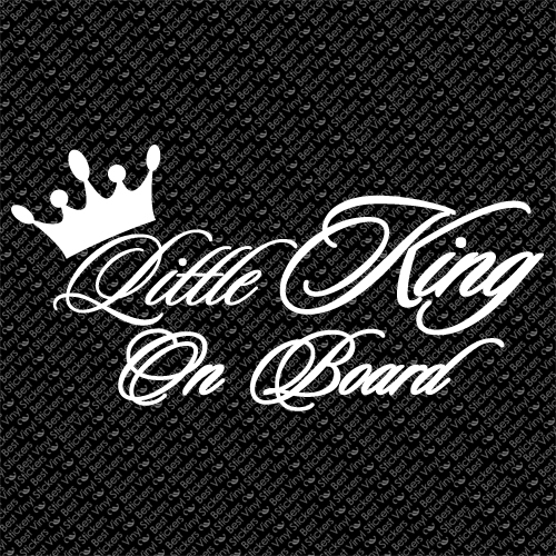 LITTLE KING ON BOARD BABY BOY TODDLER MAN CAR WINDOW VINYL DECAL STICKER (LK-01)