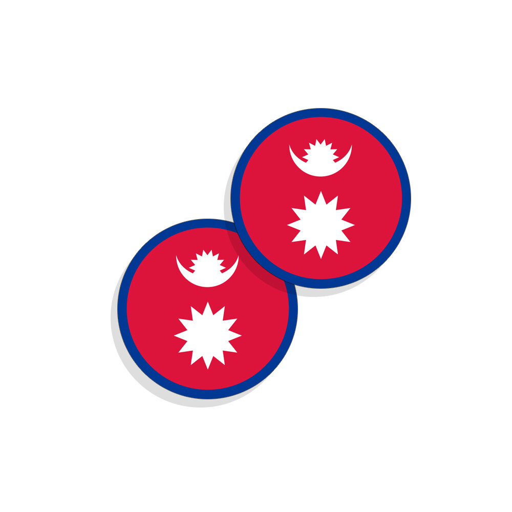 Nepal Flag Stickers Flag Decals Vinyl Round Indoor Outdoor Circles 4 pack Nepal