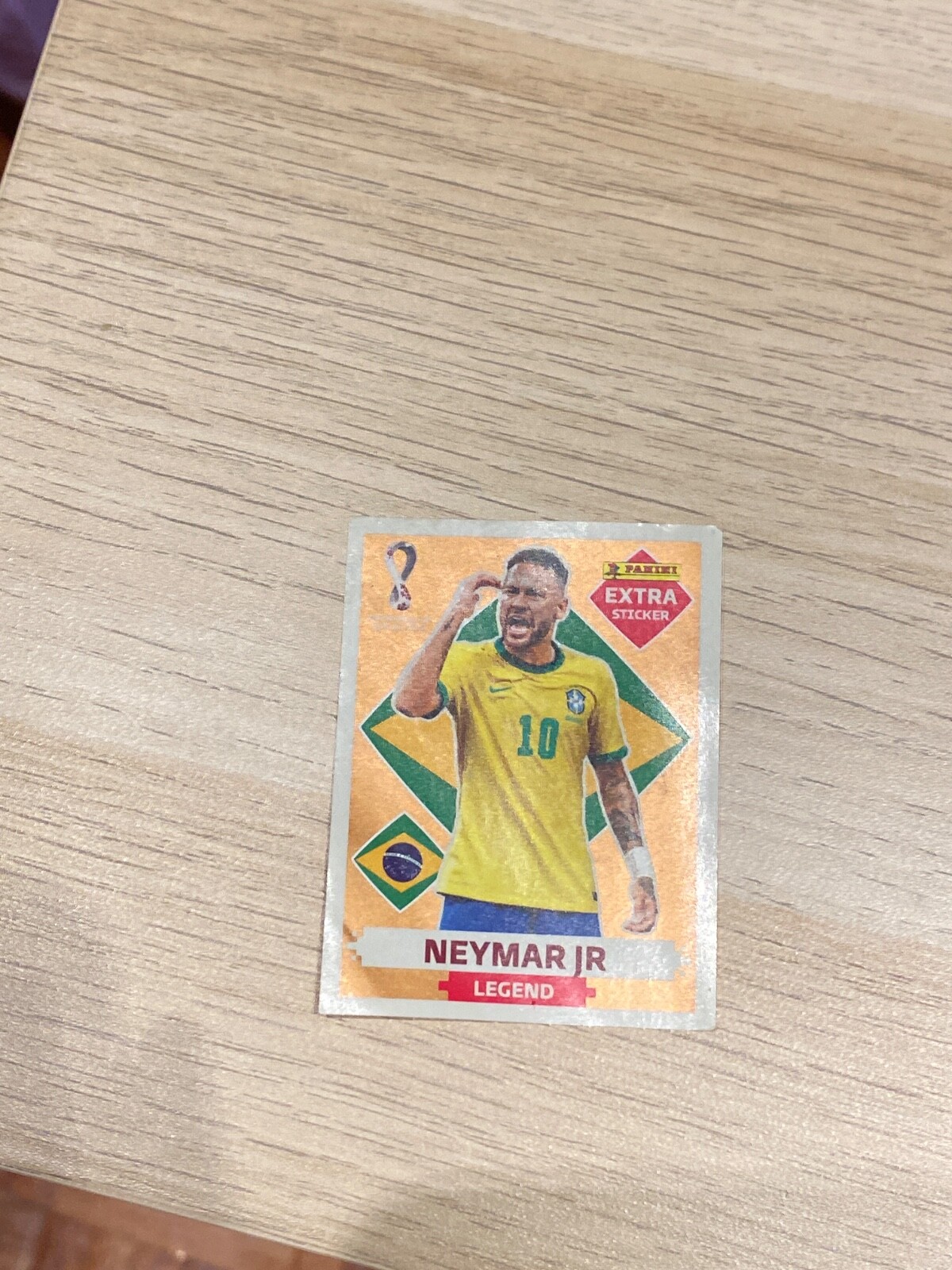 Neymar Gold Legend Fifa World Cup Panini Sticker.