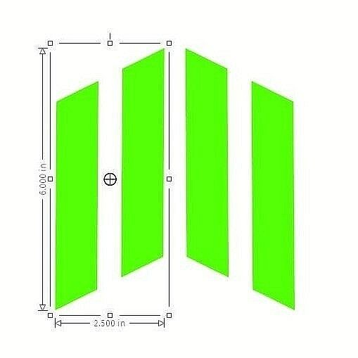 1 pair Hash Marks Decal Sticker for bumper fuel door mirror lights Neon colors
