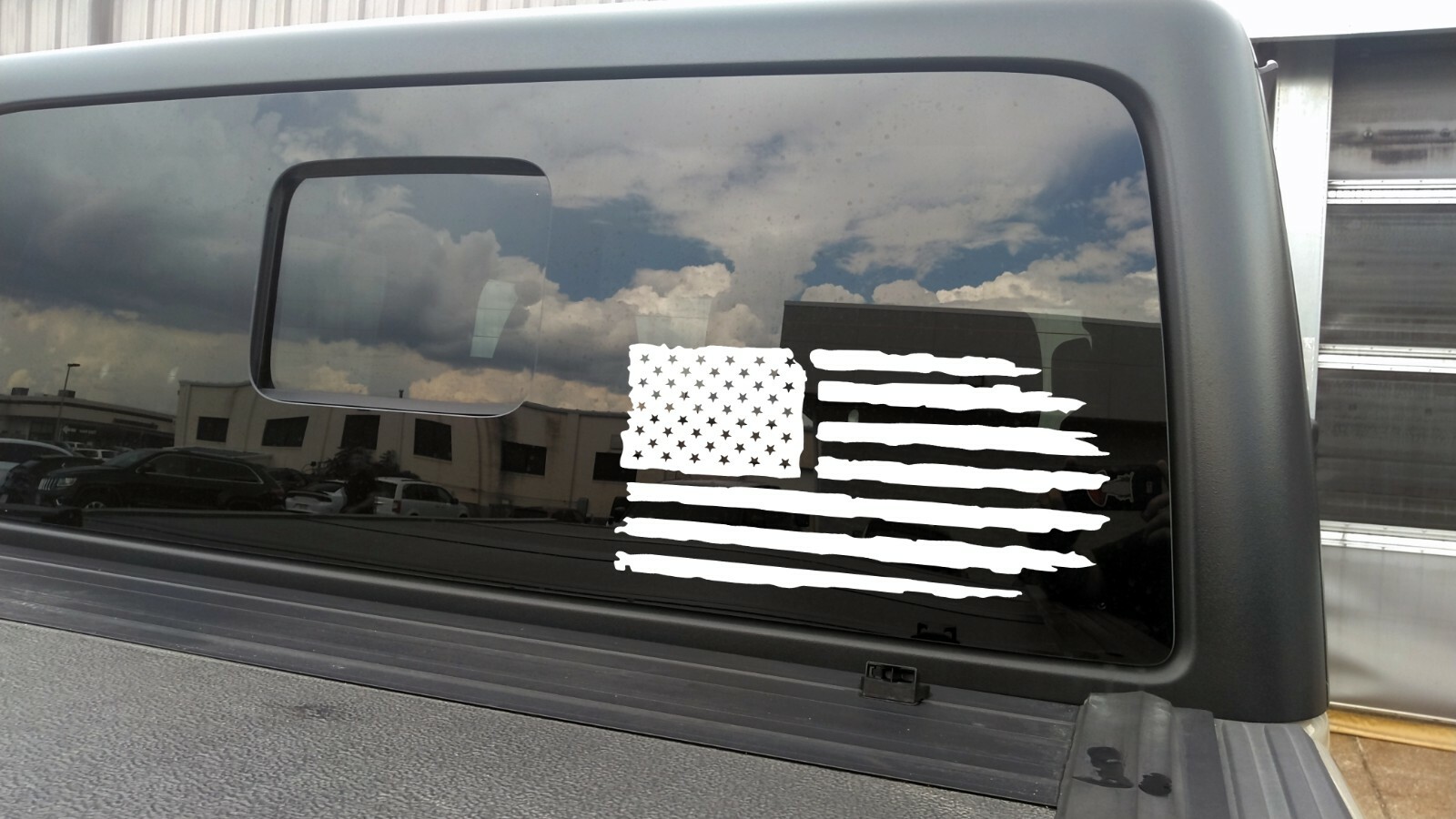 Distressed American Flag Vinyl Decal V2 United States Stars and Stripes Die Cut