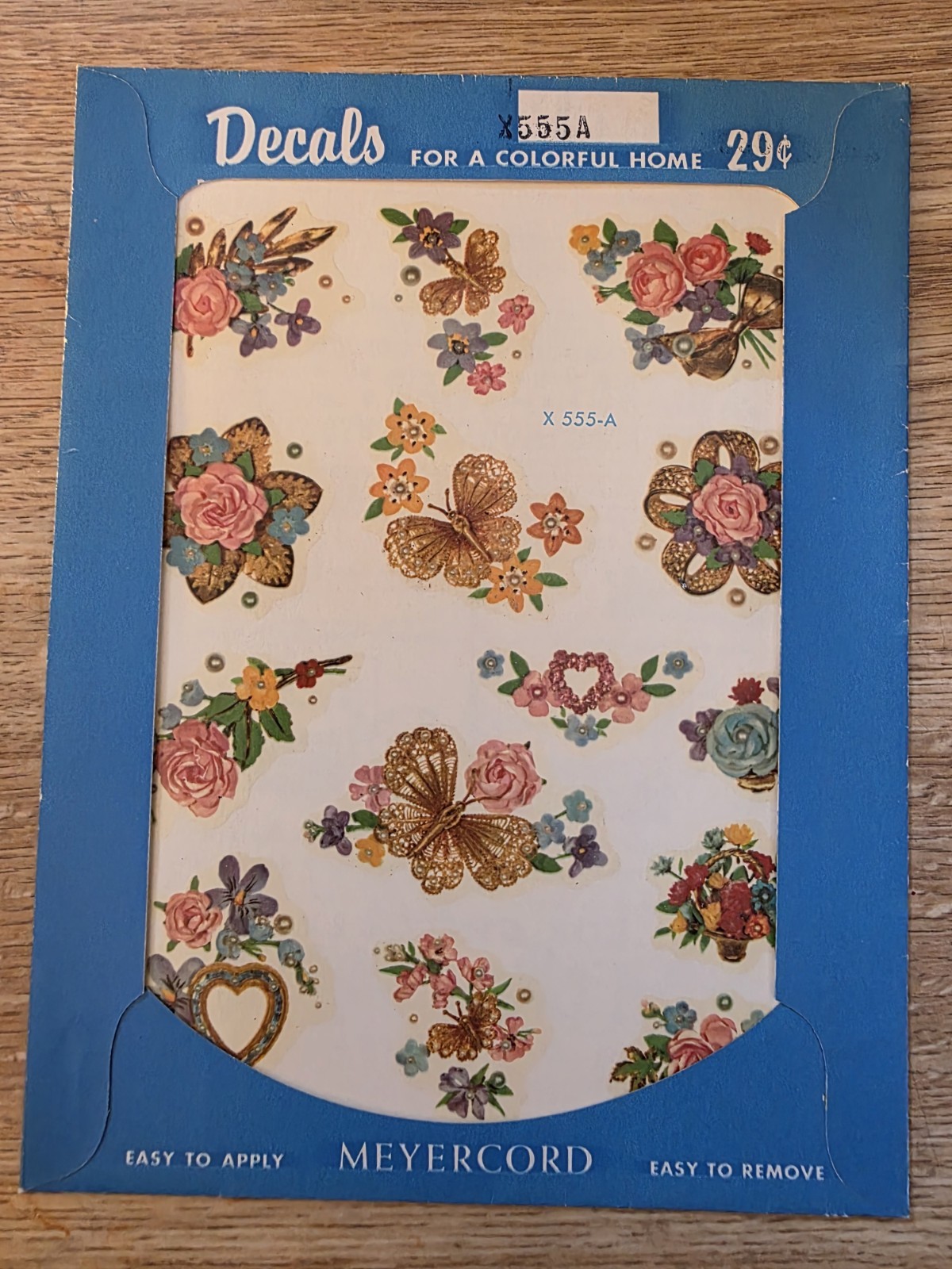 Vintage MEYERCORD Decal Floral And Butterfly Model X555A