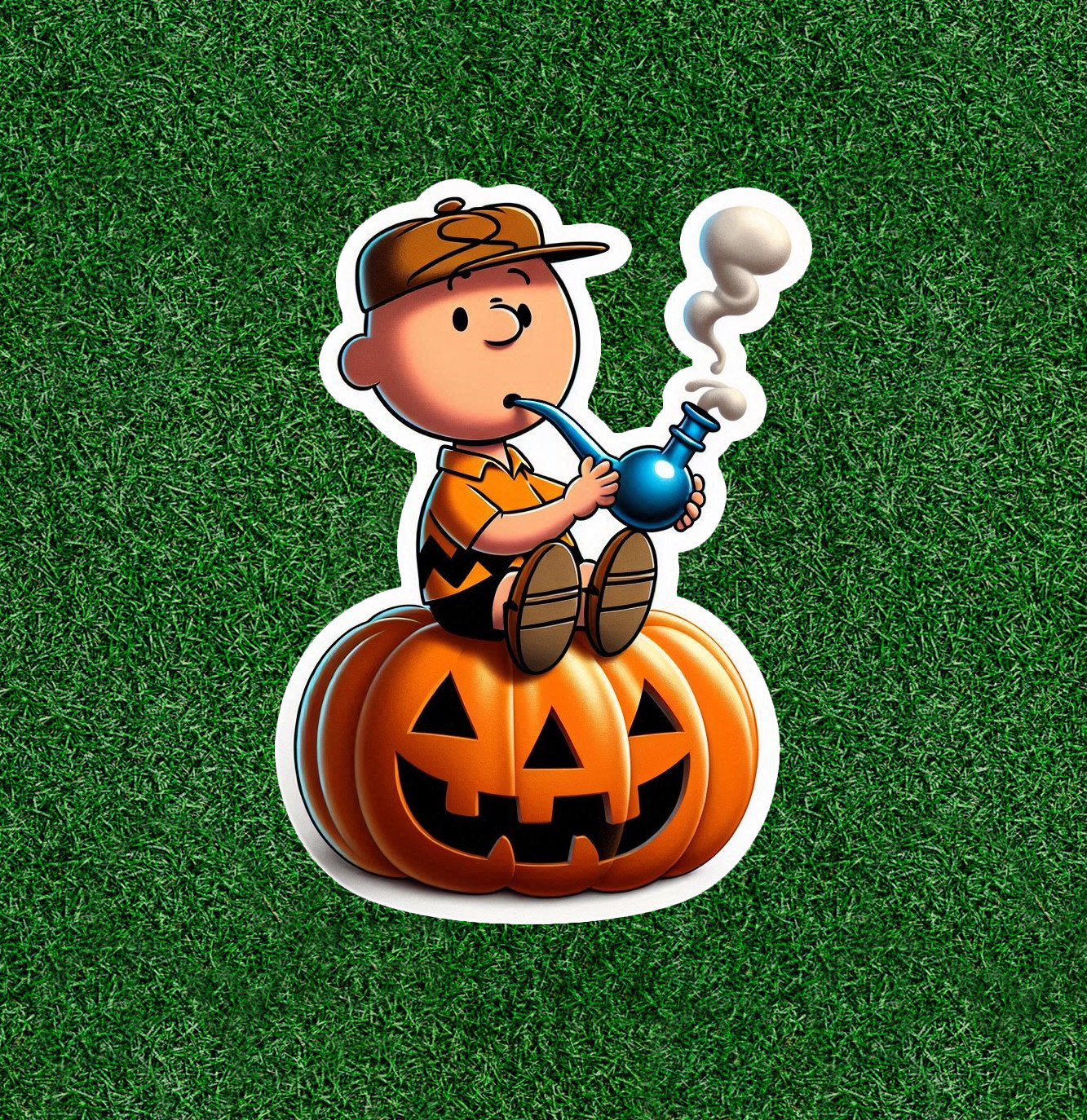 Charlie Brown hitting the bong 100% waterproof vinyl sticker – Several Sizes