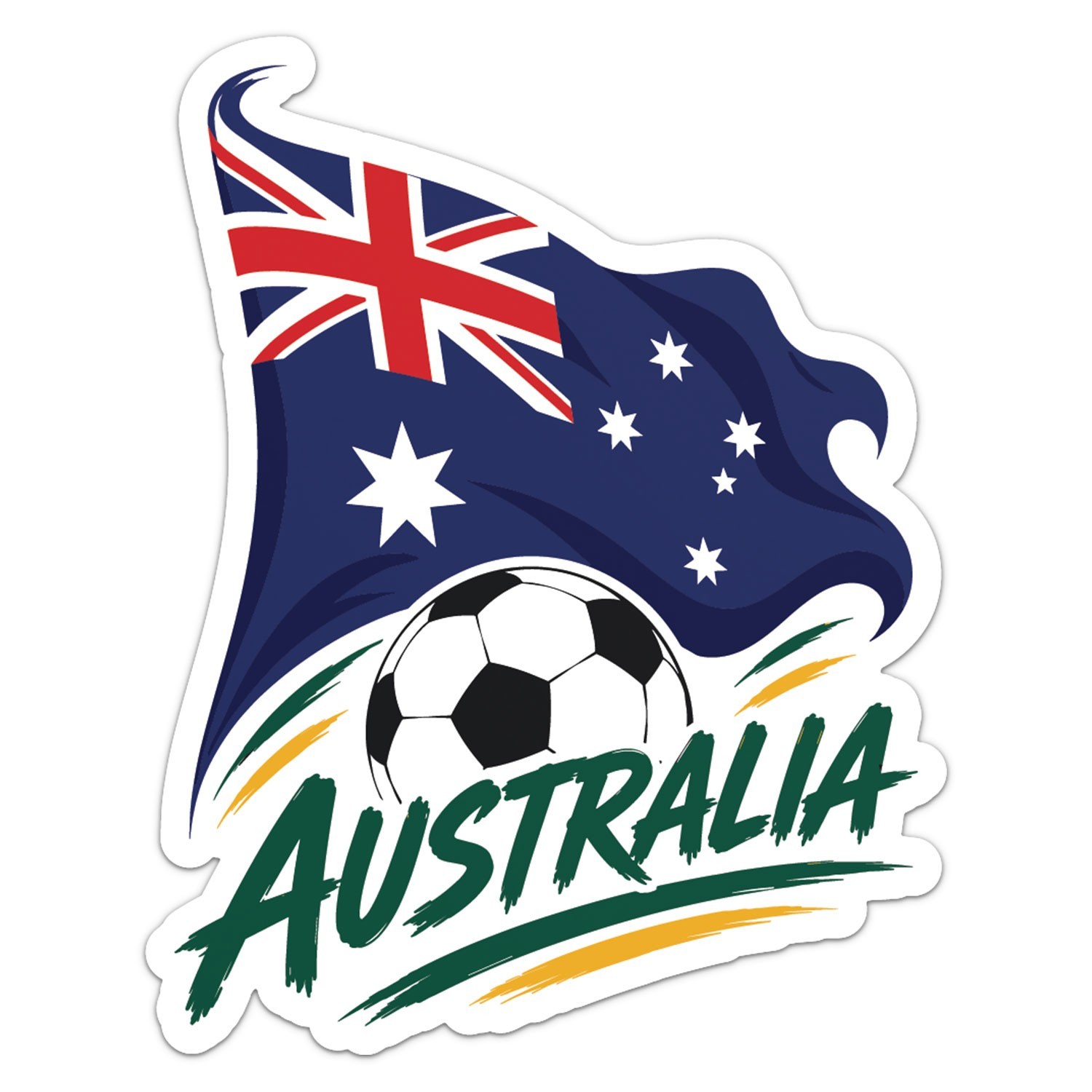 Australia Flag Football Soccer World Cup Sticker Car Bumper Vinyl Decal