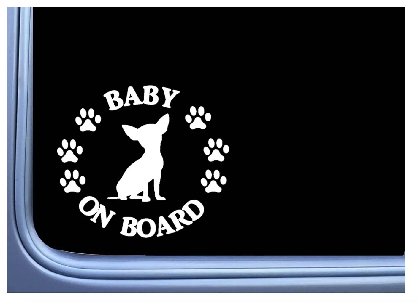 Baby on Board Chihuahua car truck laptop decal sticker 7"