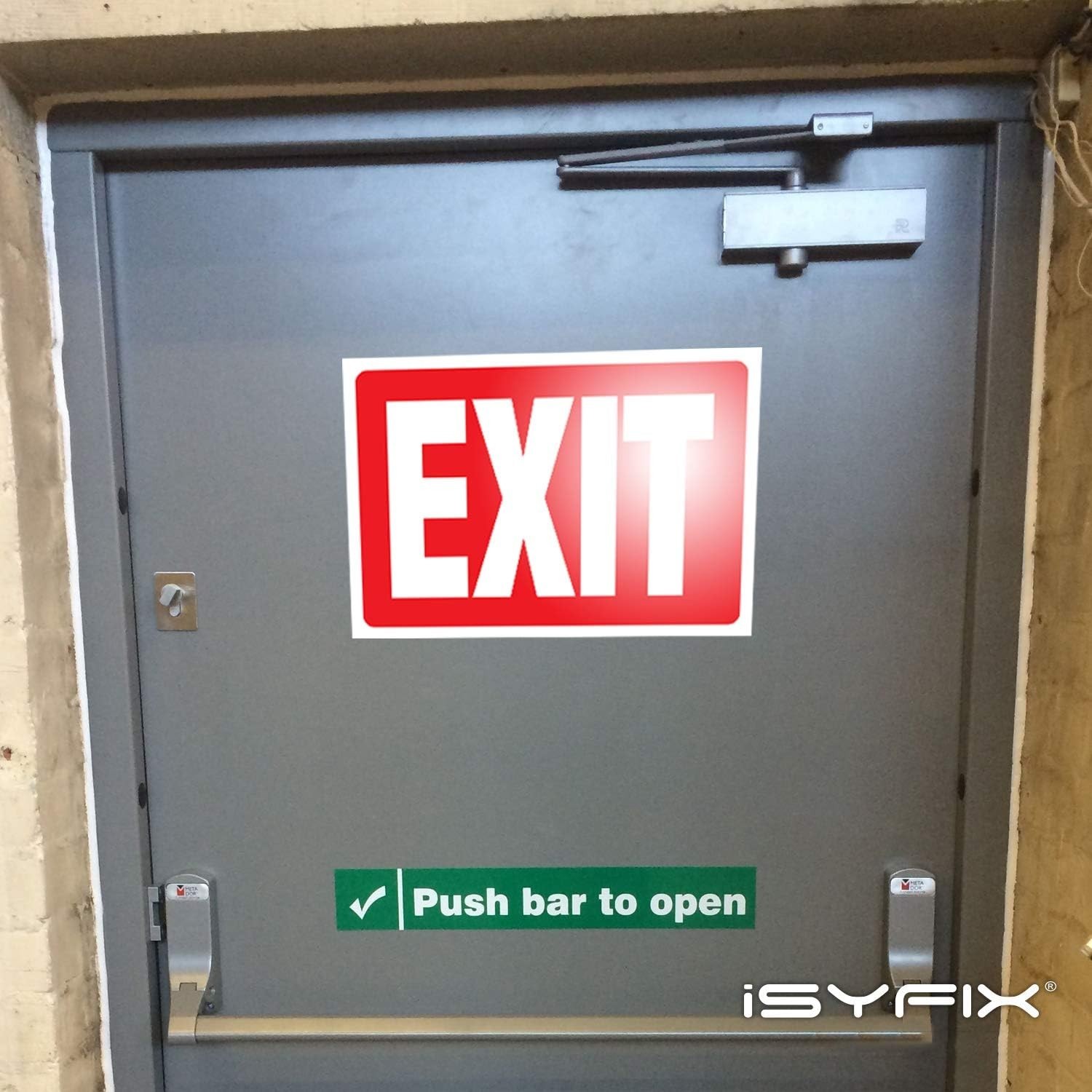 Exit Signs Stickers – 2 Pack 10×7 Inch – Self-Adhesive Vinyl, Laminated for …