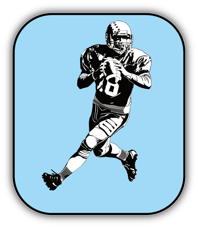 Retro American Football Rugby Player Car Bumper Sticker Decal