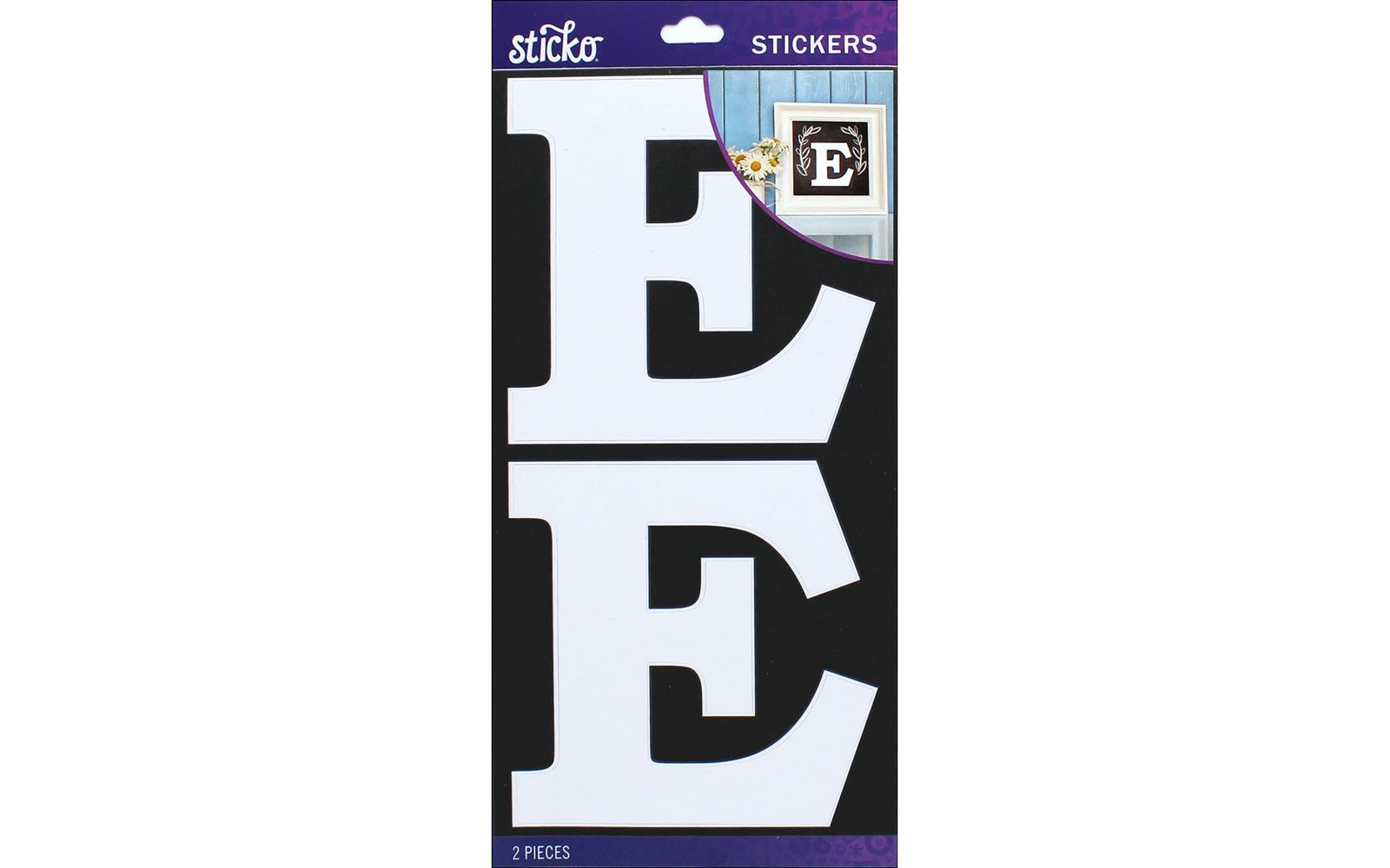 EK Sticko Sticker Basic White Monogram E