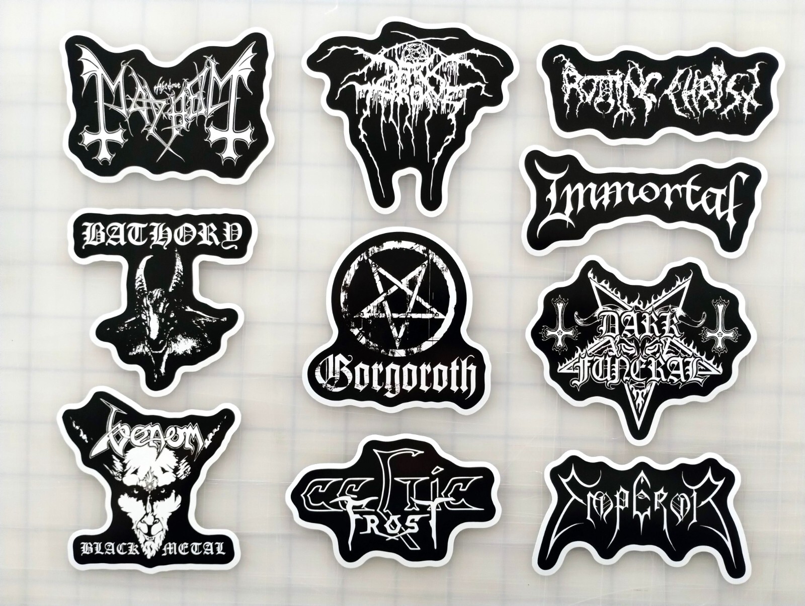 Black Metal Vinyl Sticker Lot (10 Stickers) SET 1 cvlt gothic death punk heavy