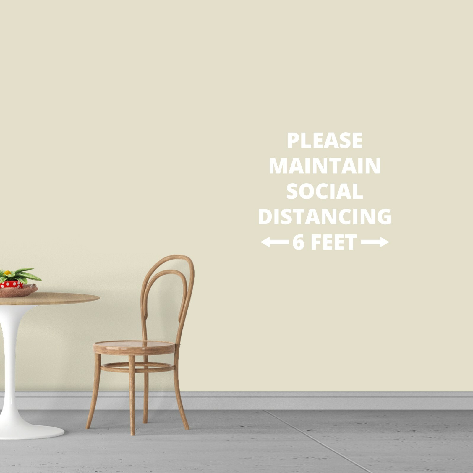 Please Practice Social Distancing Decal, Office Business Signage