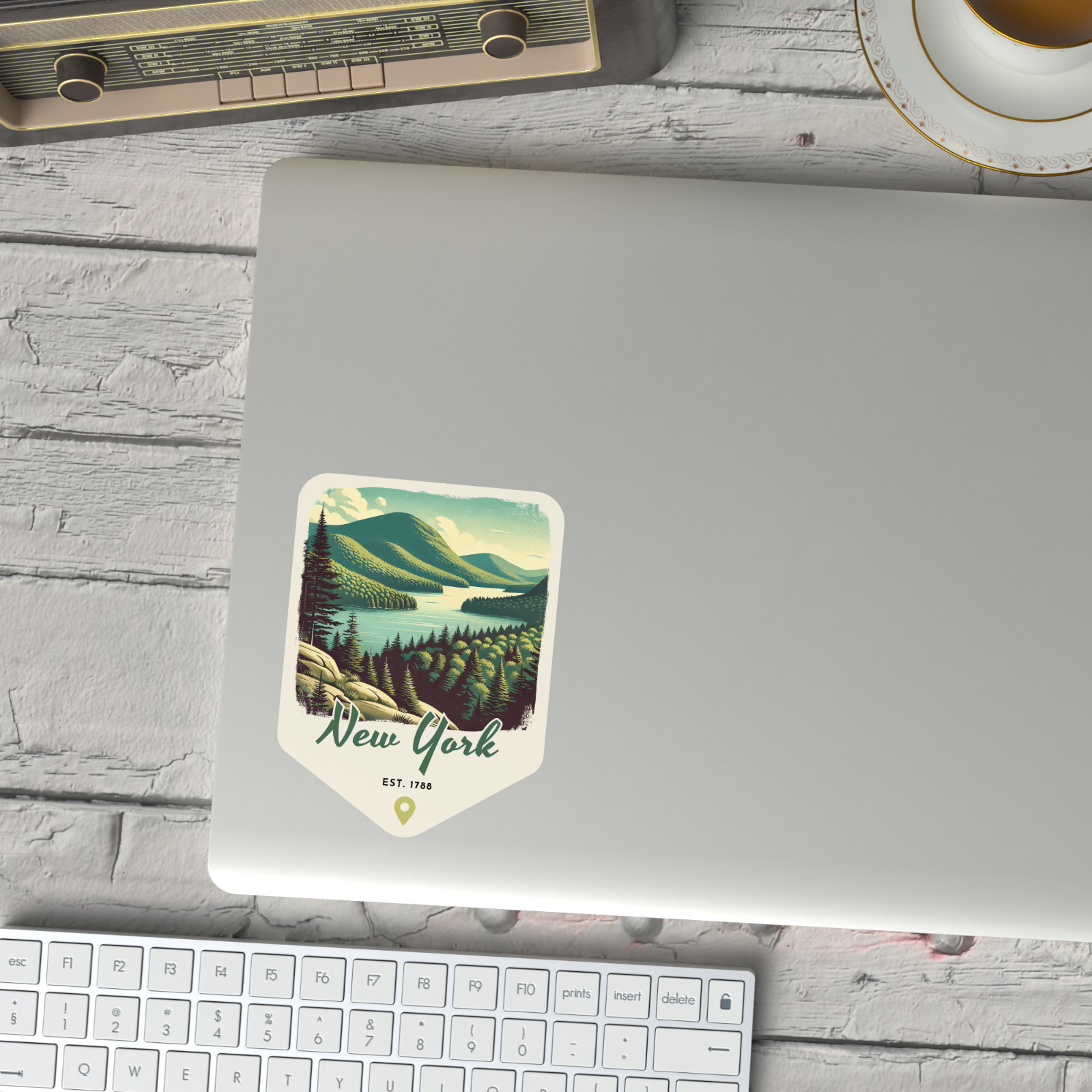 New York State Sticker Retro Travel Vinyl Decal for Laptop Water Bottle Car