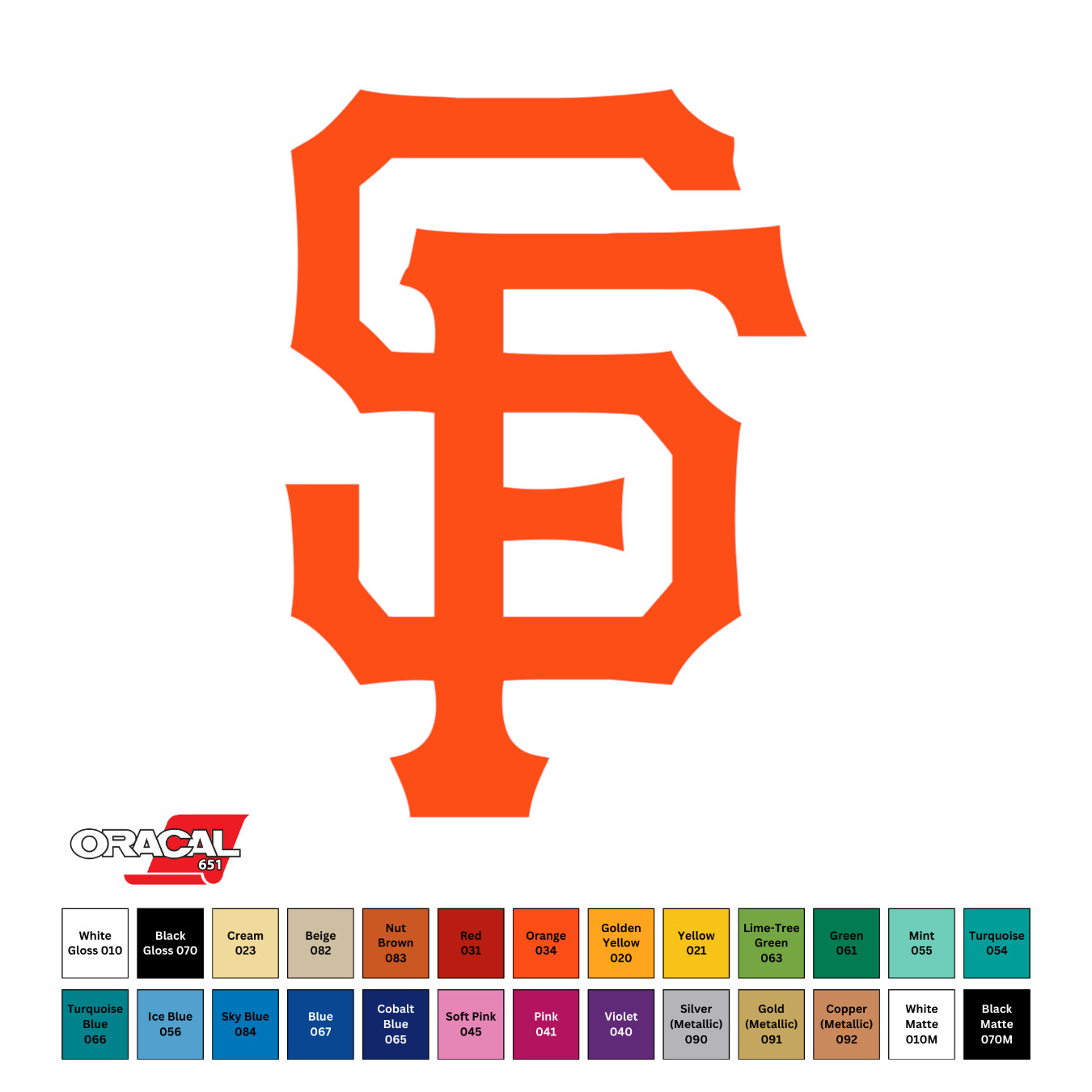SF Giants Logo Permanent Sticker Die Cut Decal Oracal 651 4" CHOOSE COLOR