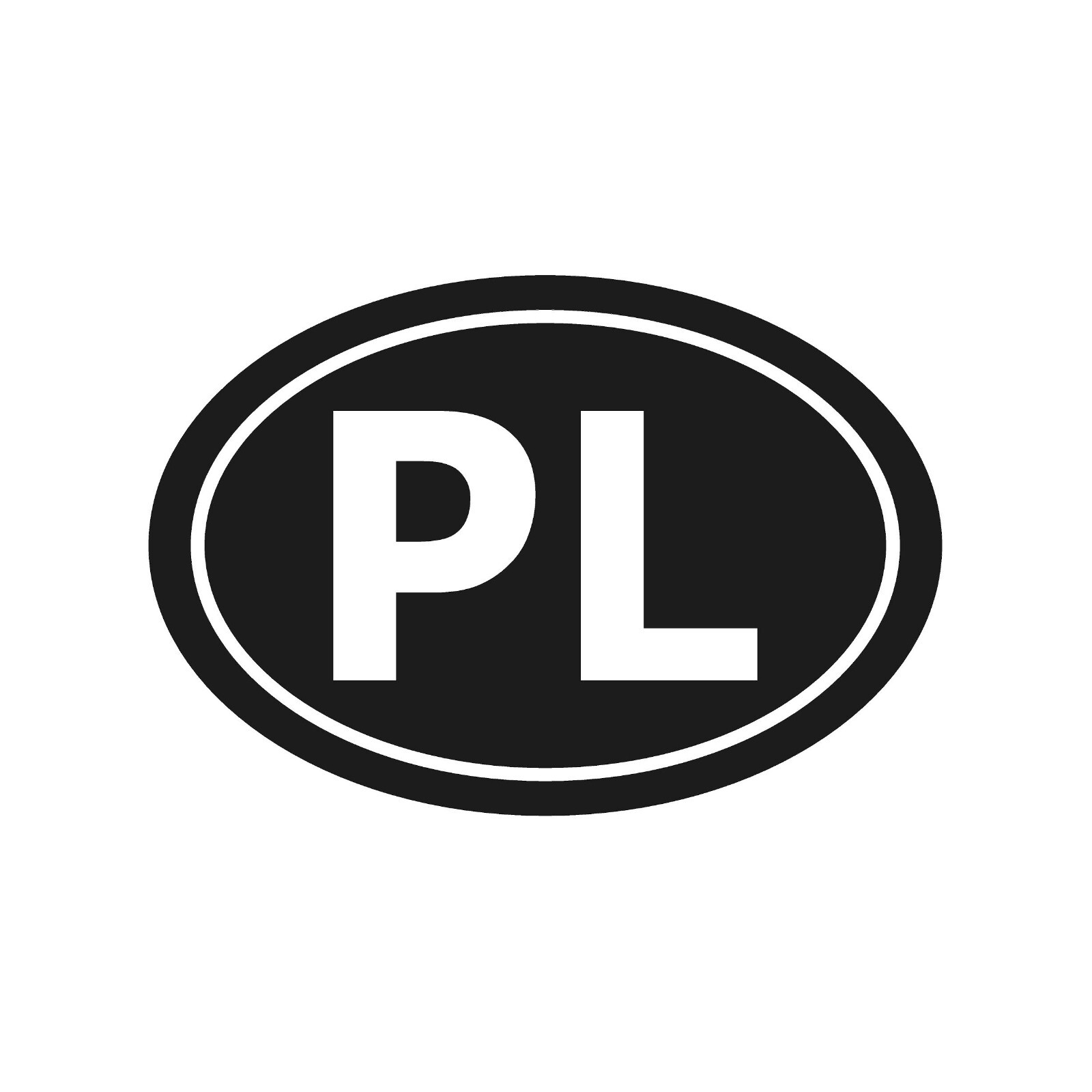 Poland country initials Vinyl Decal Window Oval PL Laptop Sticker