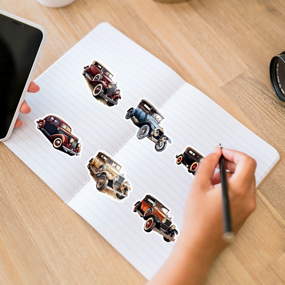 50 Pcs Stickers Classic Vintage Car Fridge Luggage Skateboard Phone Laptop Vinyl