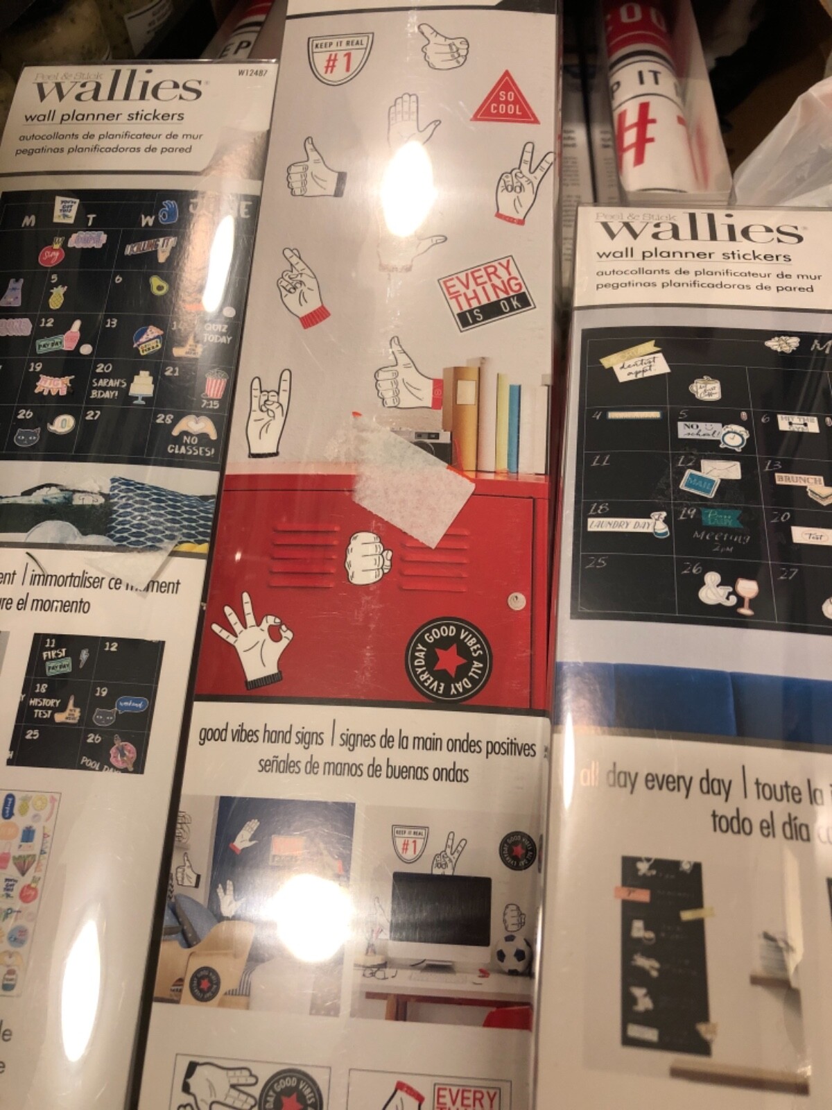 Wallies Big Wall Sticker Wall Planner or Good Vibes Hand Signs