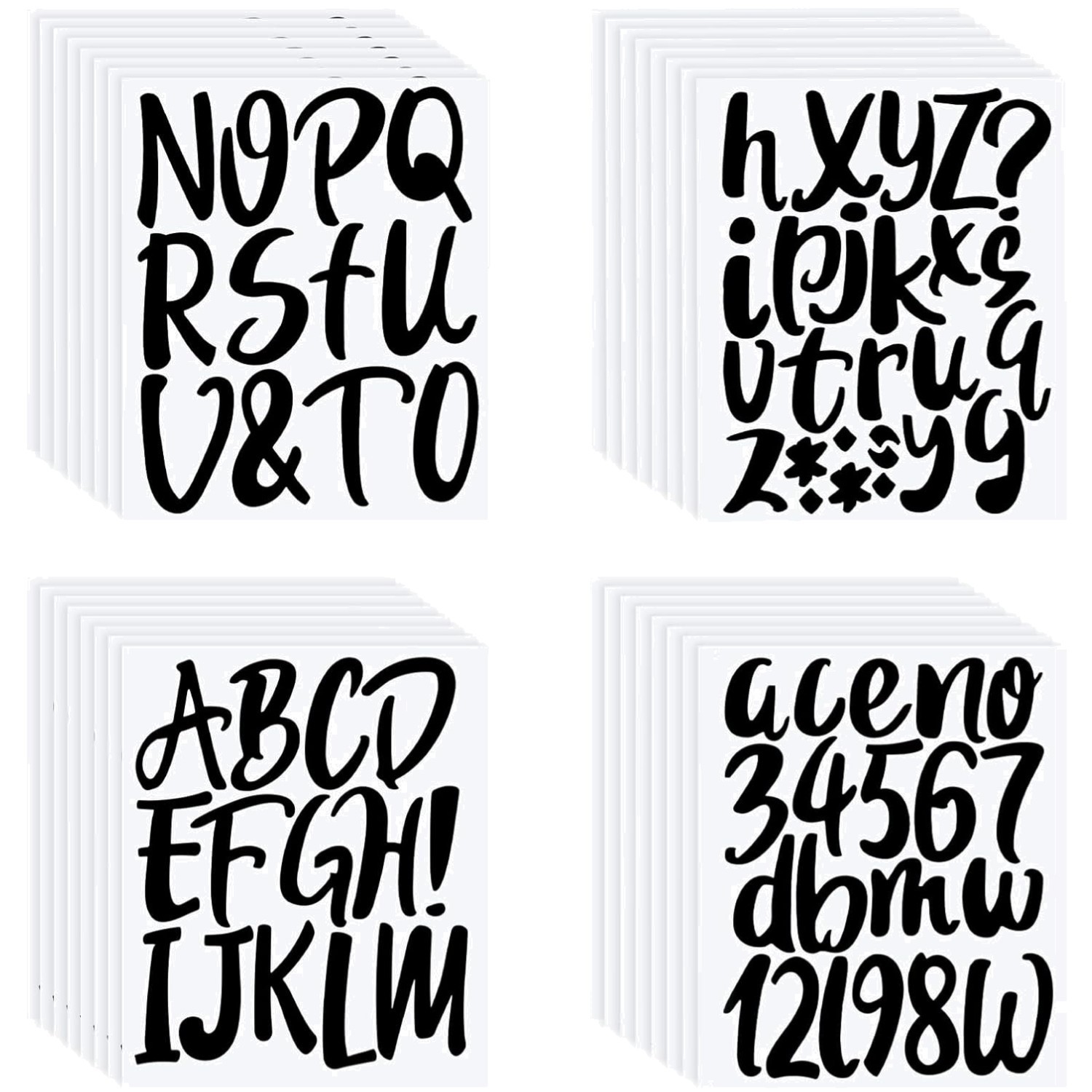 Modern Alphabet Letter Stickers – 8 Sheets