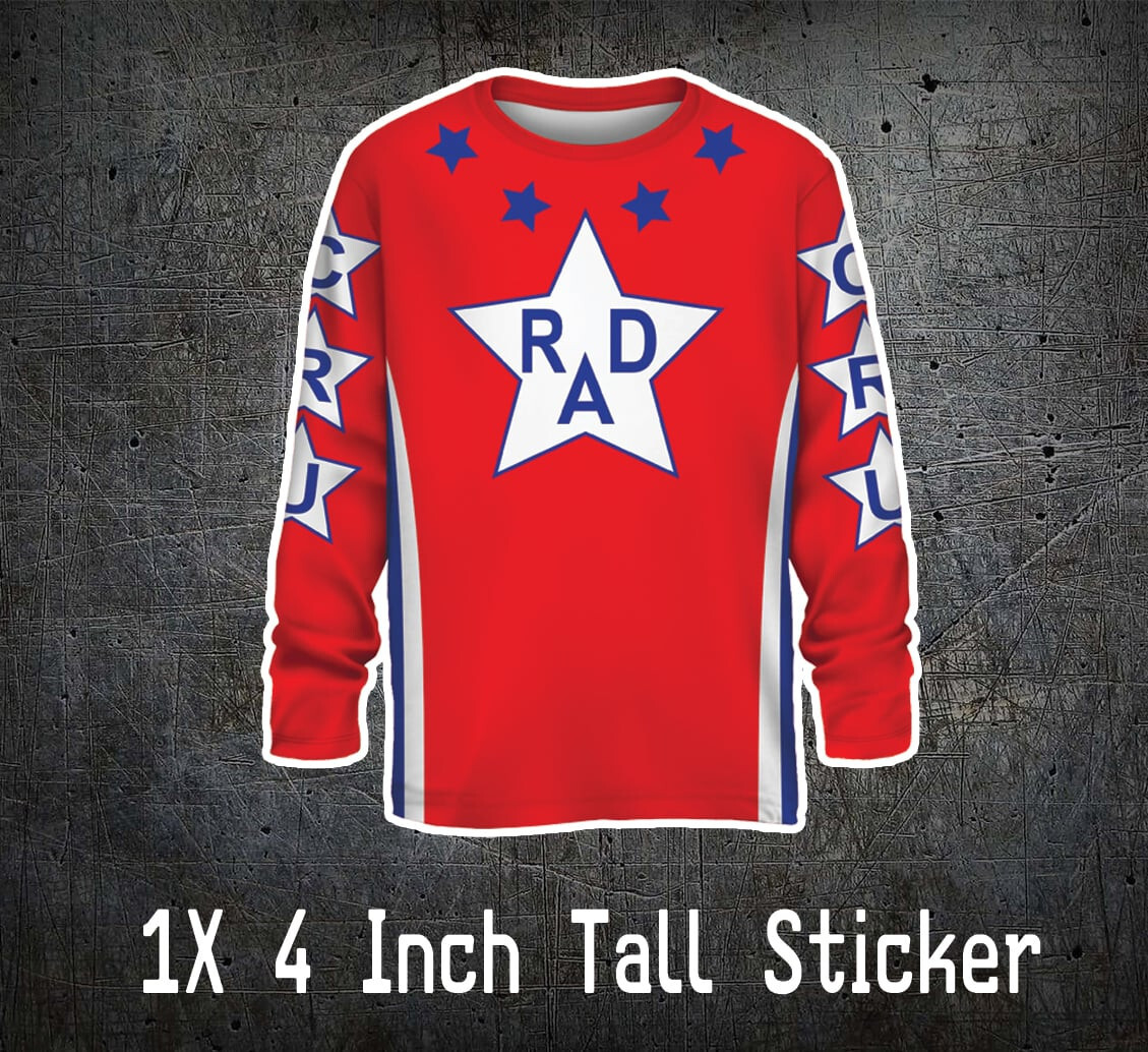 RAD Racing Shirt Star Cru Jones sticker decal 1980s BMX racing GT DYNO REDLINE