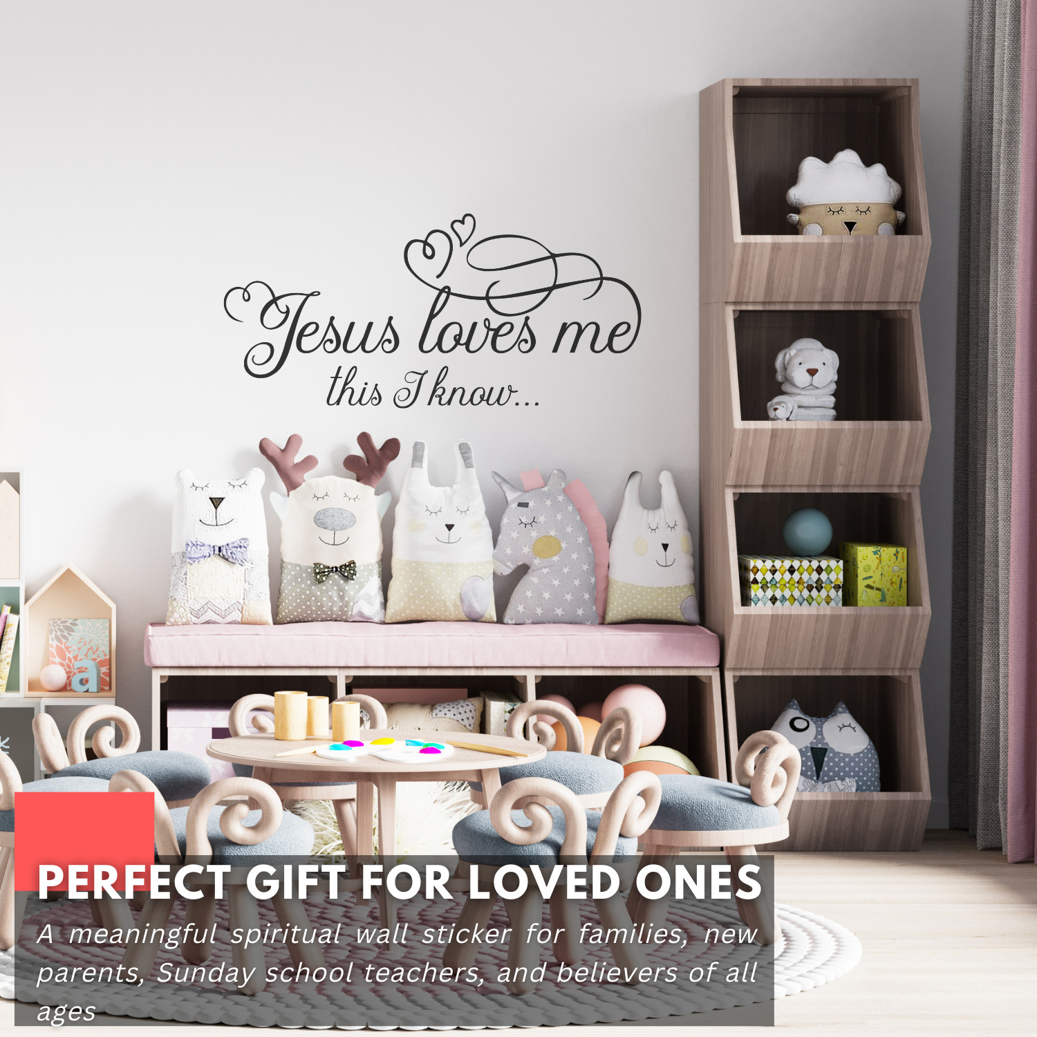 Jesus Loves Me Religious Christian Inspirational Wall Decal Sticker Quote