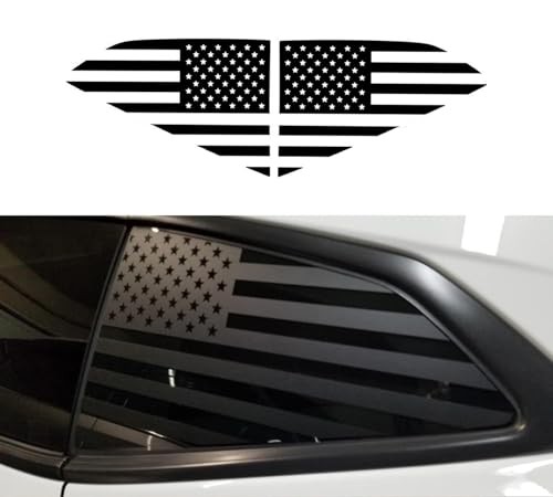 Rear Side Quarter Window American Flag Decal for Chevy Camaro 2016-2022, Black