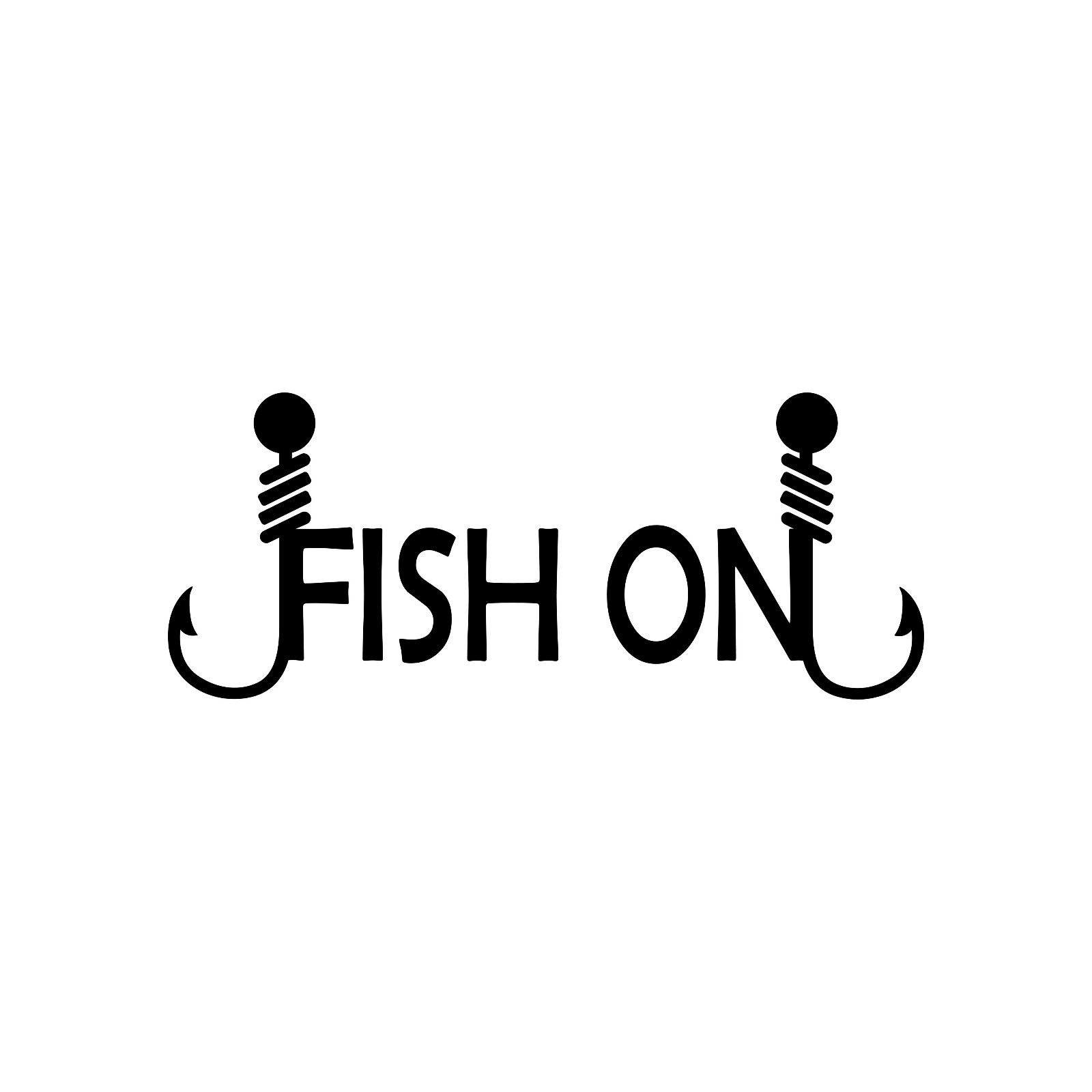 Fish On vinyl decal – Fish | Fishing | Sea | Freshwater | Ocean | Hooks | Fisher
