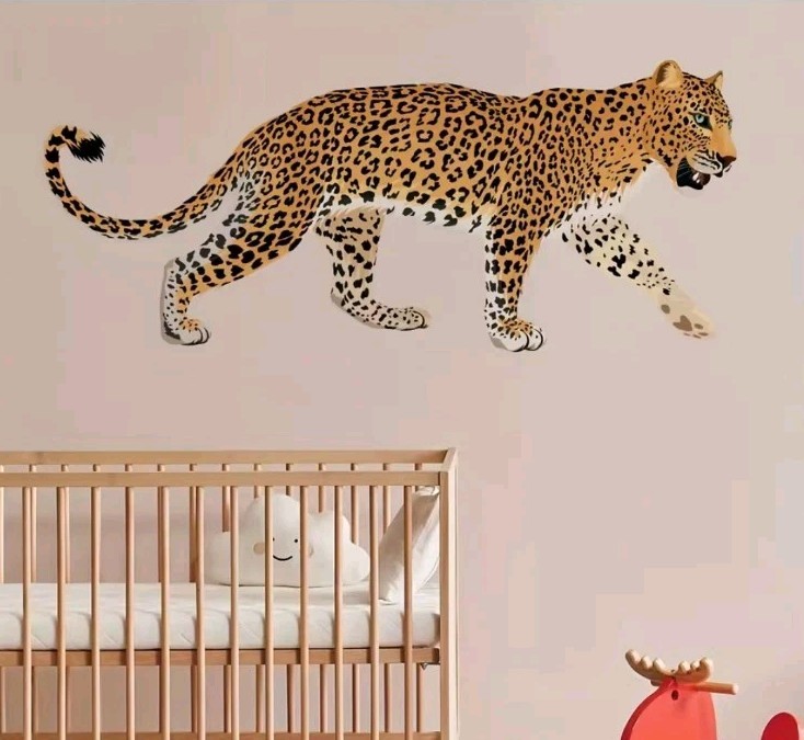 New Vinyl Leopard Wall Decal 24in By 12in (2ft By 1 ft)