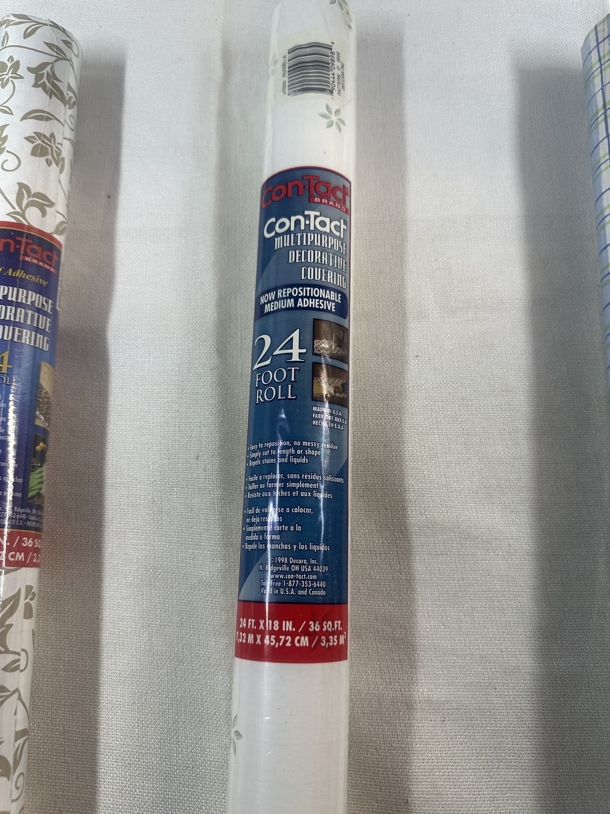 Lot of 6 Vintage Con-Tact Brand Self-Adhesive Shelf Liners 24ft Decorative Rolls