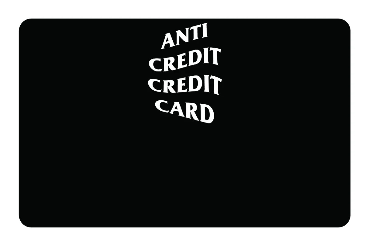 Anti Credit Debt Humor Novelty Card Skin 4 Pack Financial Meme Funny Decal