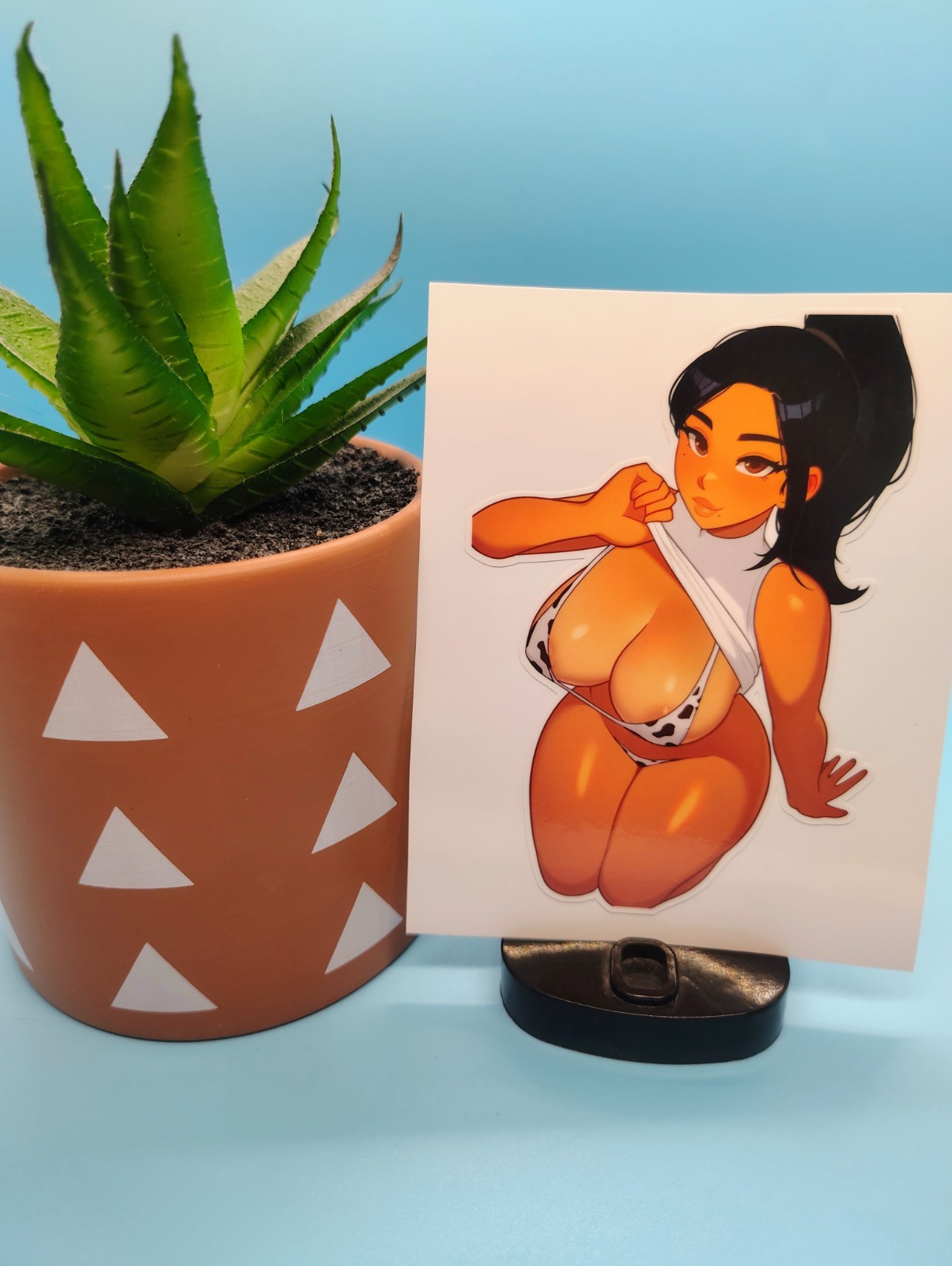 (4.5 Inches) Lewd Anime Girl (Cow Bikini Girl) – Water-Resistant Vinyl Sticker