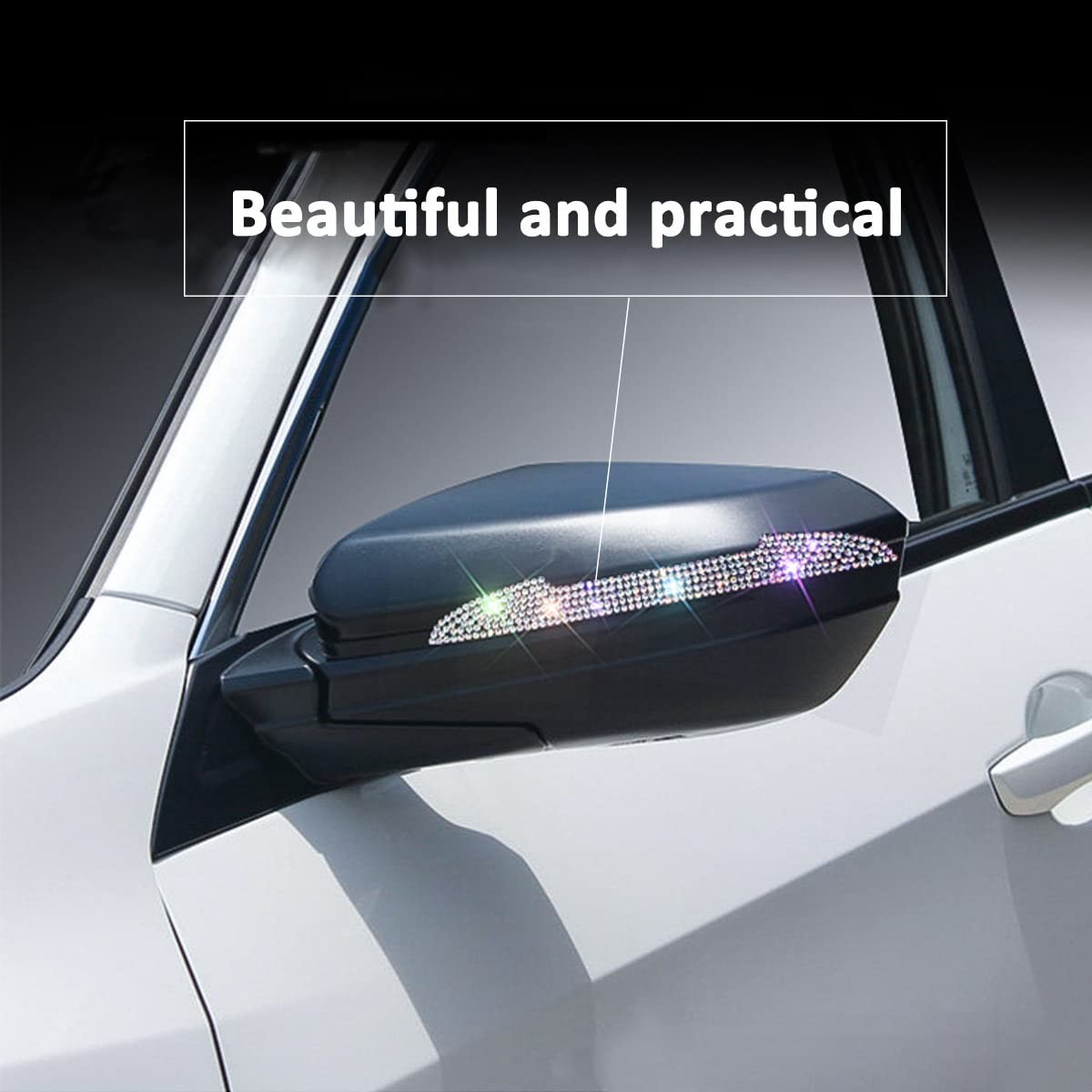 Generic Red Rhinestone Door Handle Reflective Decals