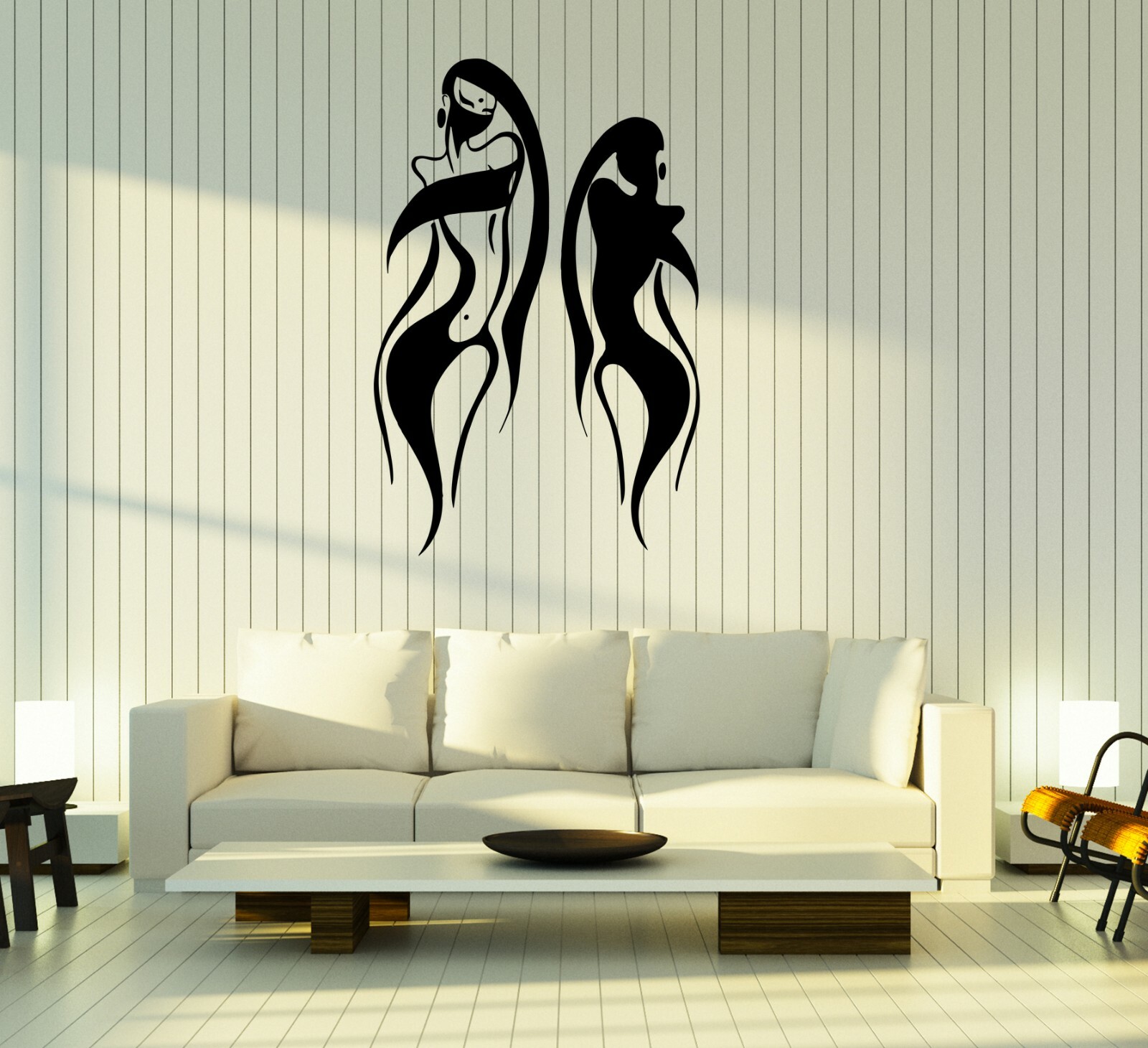 Wall Decal Beautiful Girl Oriental Woman Silhouette Shadow Vinyl Sticker ed1804