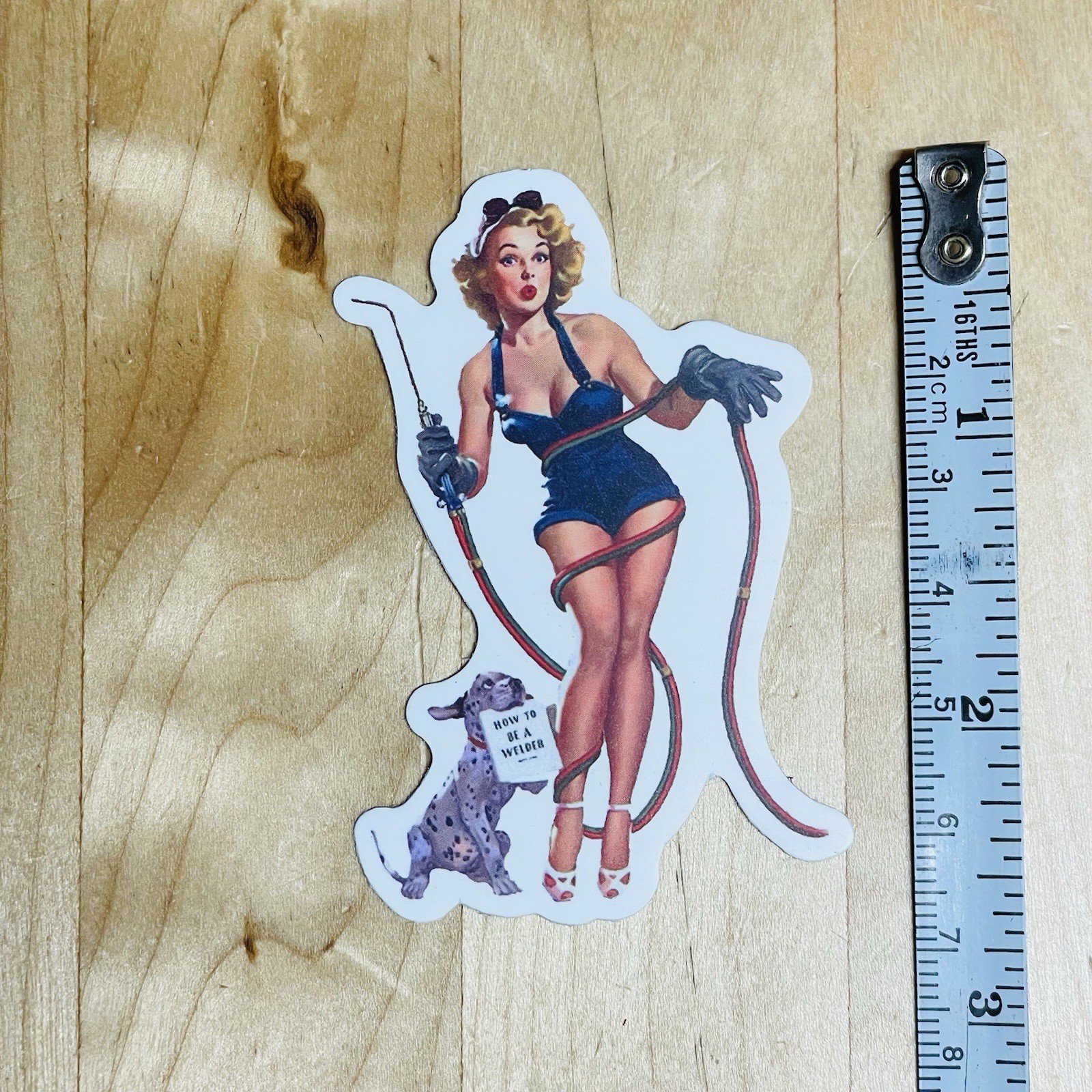 Millwright Welder Pinup Girl Sticker Welding Union Matte Vinyl Waterproof Decal