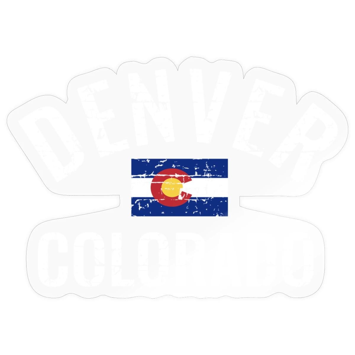 DENVER COLORADO SPIRIT SHIRTS Sticker, max. 4 x 4", 4 x 4", transparent glossy