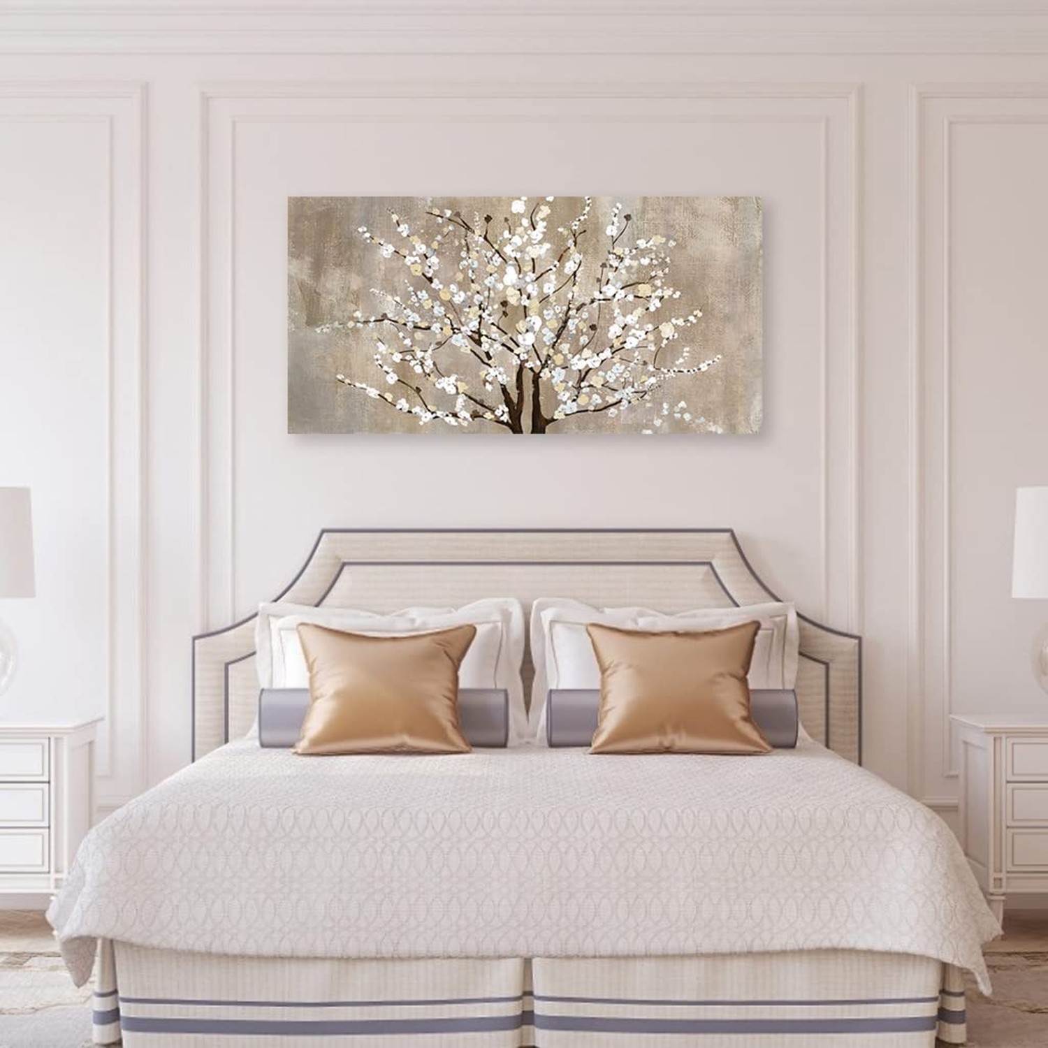 arteWOODS Flower Canvas Wall Art for Living Room Plum Blossom Pictures for Be…