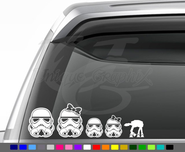 Storm Trooper Family Stick Figure Decal Window Sticker