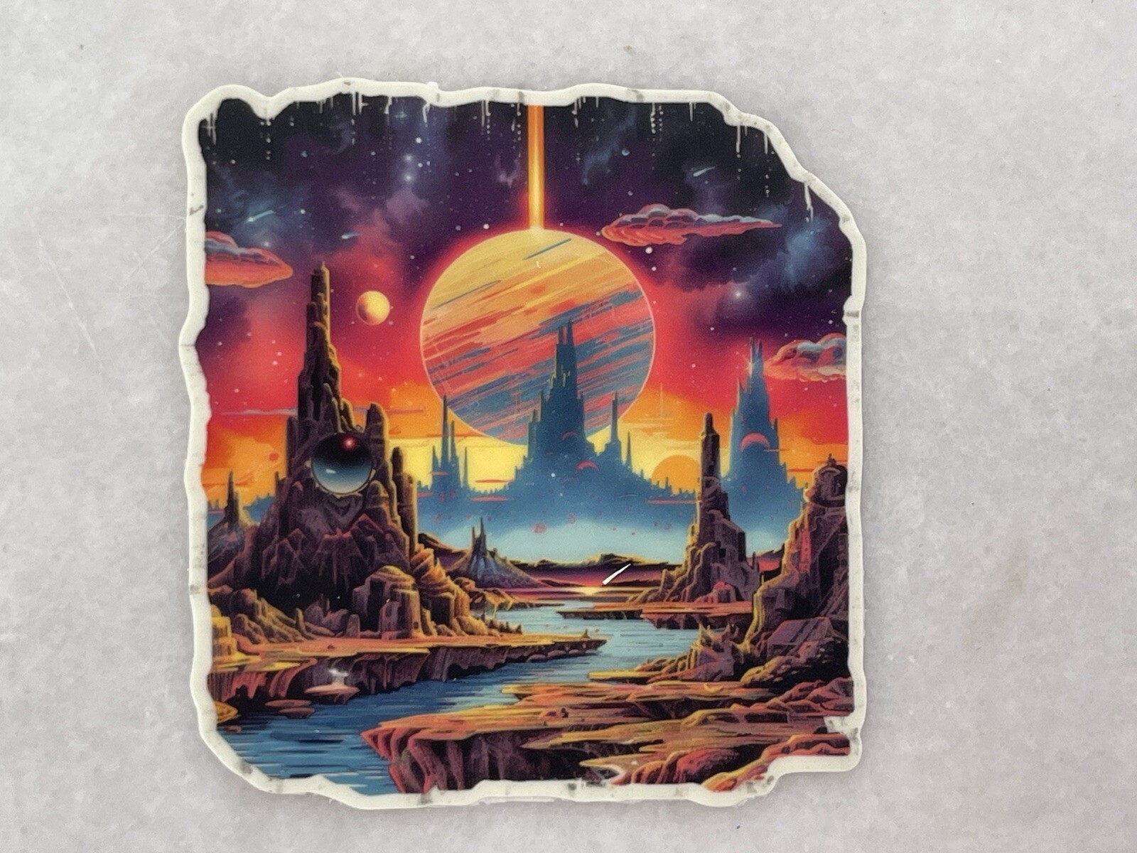 Other Worlds Glow in the Dark Stickers Sci-Fi Fantasy Art Space Planets Laptop