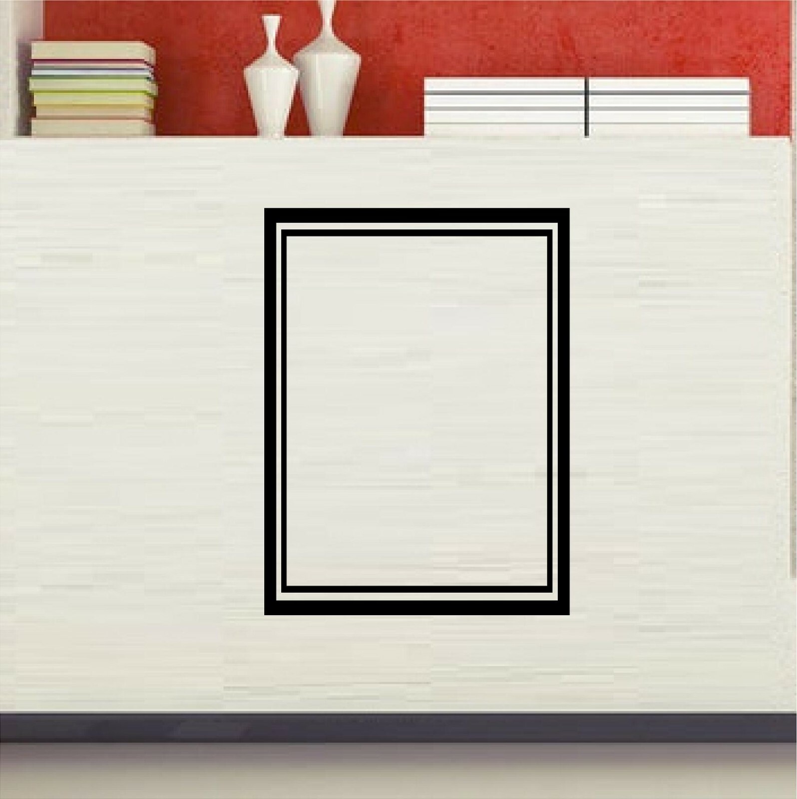 Plain Double Frame Vinyl Decal Home Décor 9" x 12"