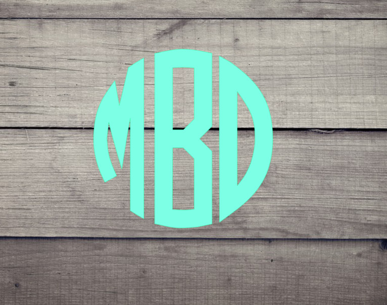 Round Monogram Decal- Yeti, Cellphones, Auto, Laptop, Gift Idea – MonogramS