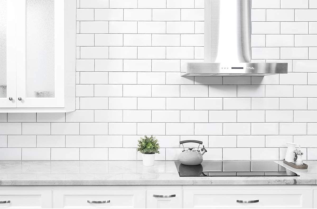 STICKGOO 10-Sheet Peel and Stick Subway Tile, Stick on Tiles Backsplash in White